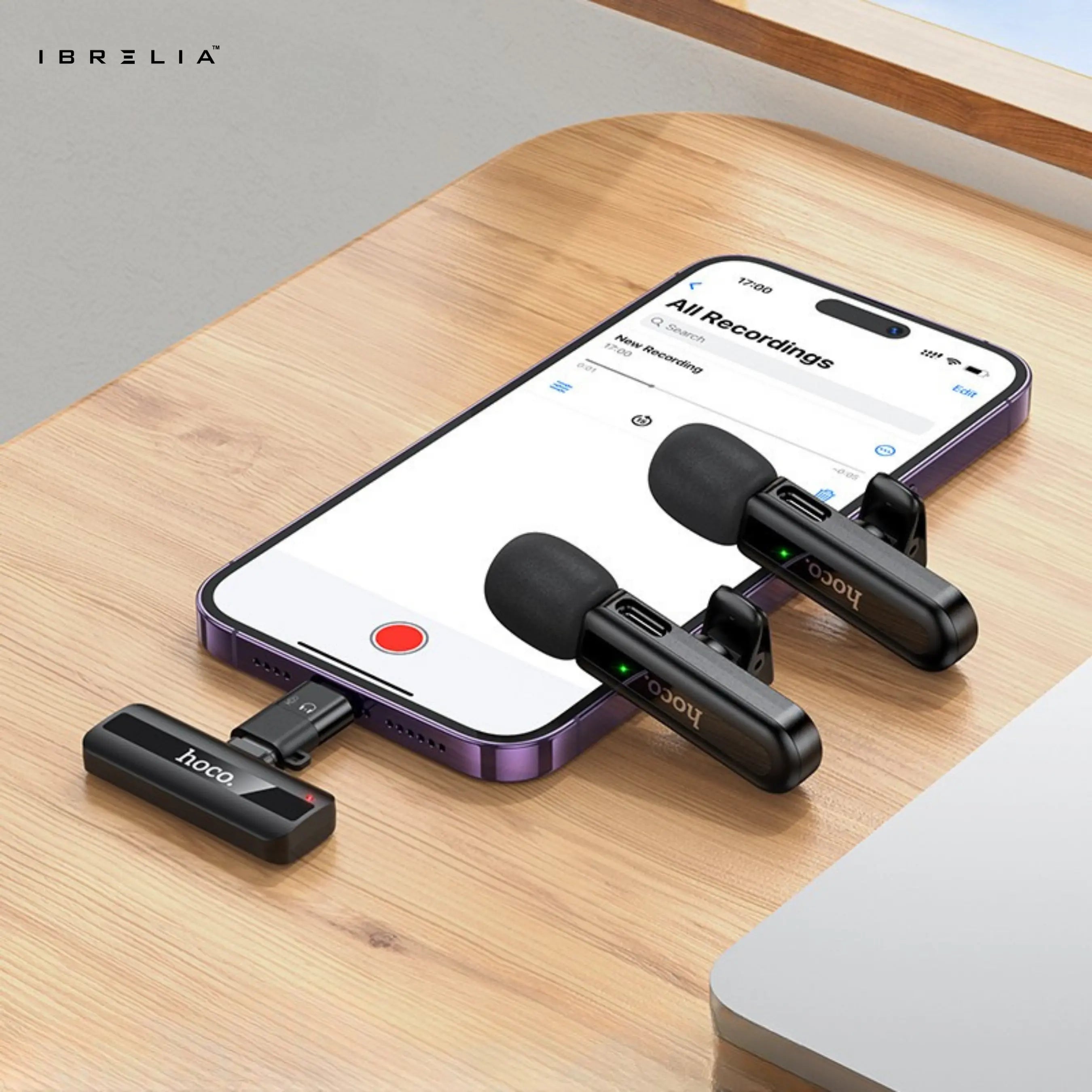 HOCO L20A Dual-Mic Wireless Mini Digital Microphone (Type-C + Lightning) | IBRELIA™ IBRELIA