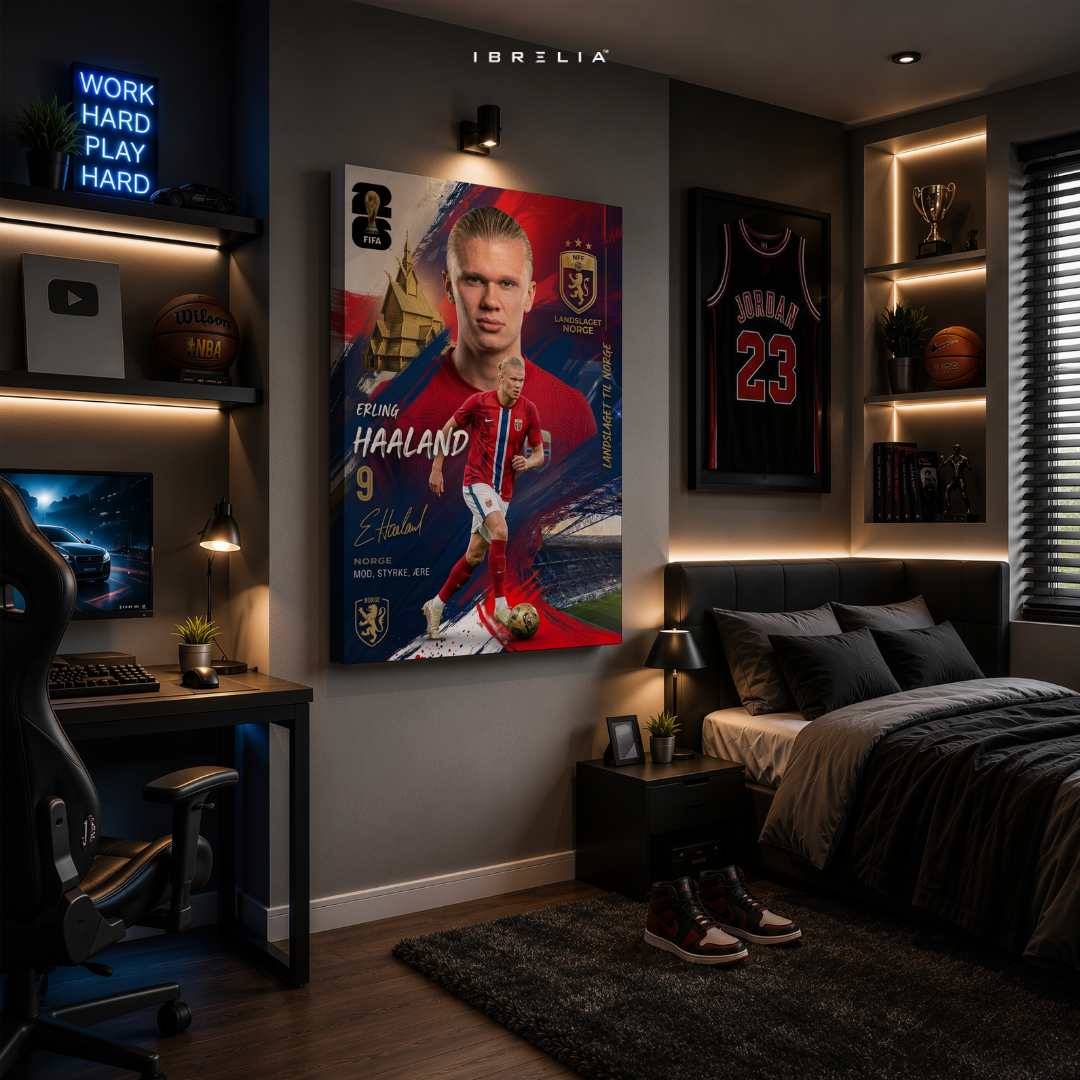 Erling Haaland Norway FIFA World Cup 2026 Wrapped Frame Wall Art | IBRELIA™