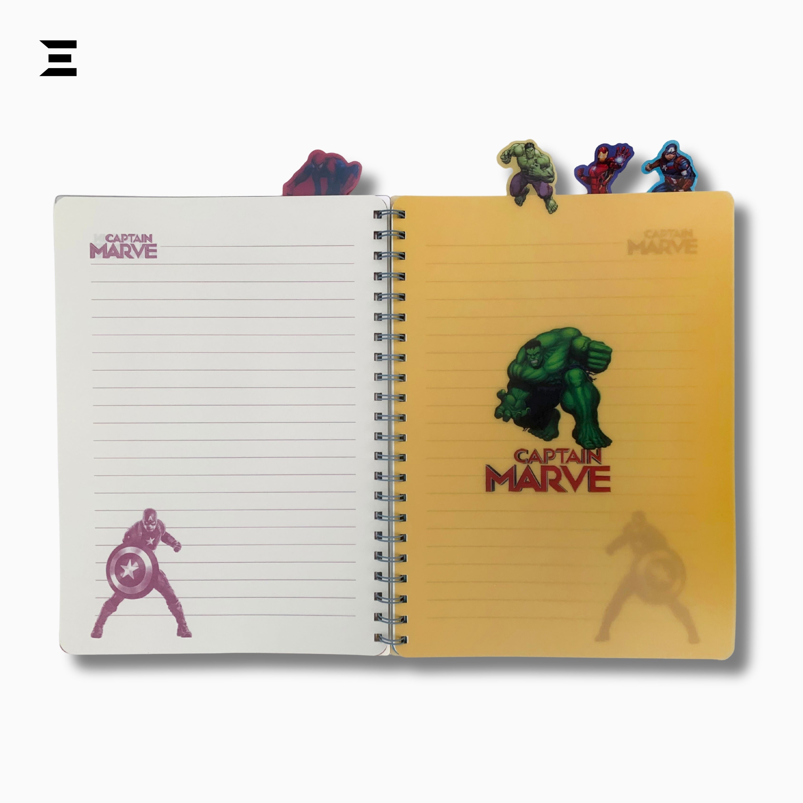 Marvel Avengers Iron Man A4 Spiral Notebook | Holographic Print Cover | Superhero Lined Journal with Character Tabs | IBRELIA™ IBRELIA