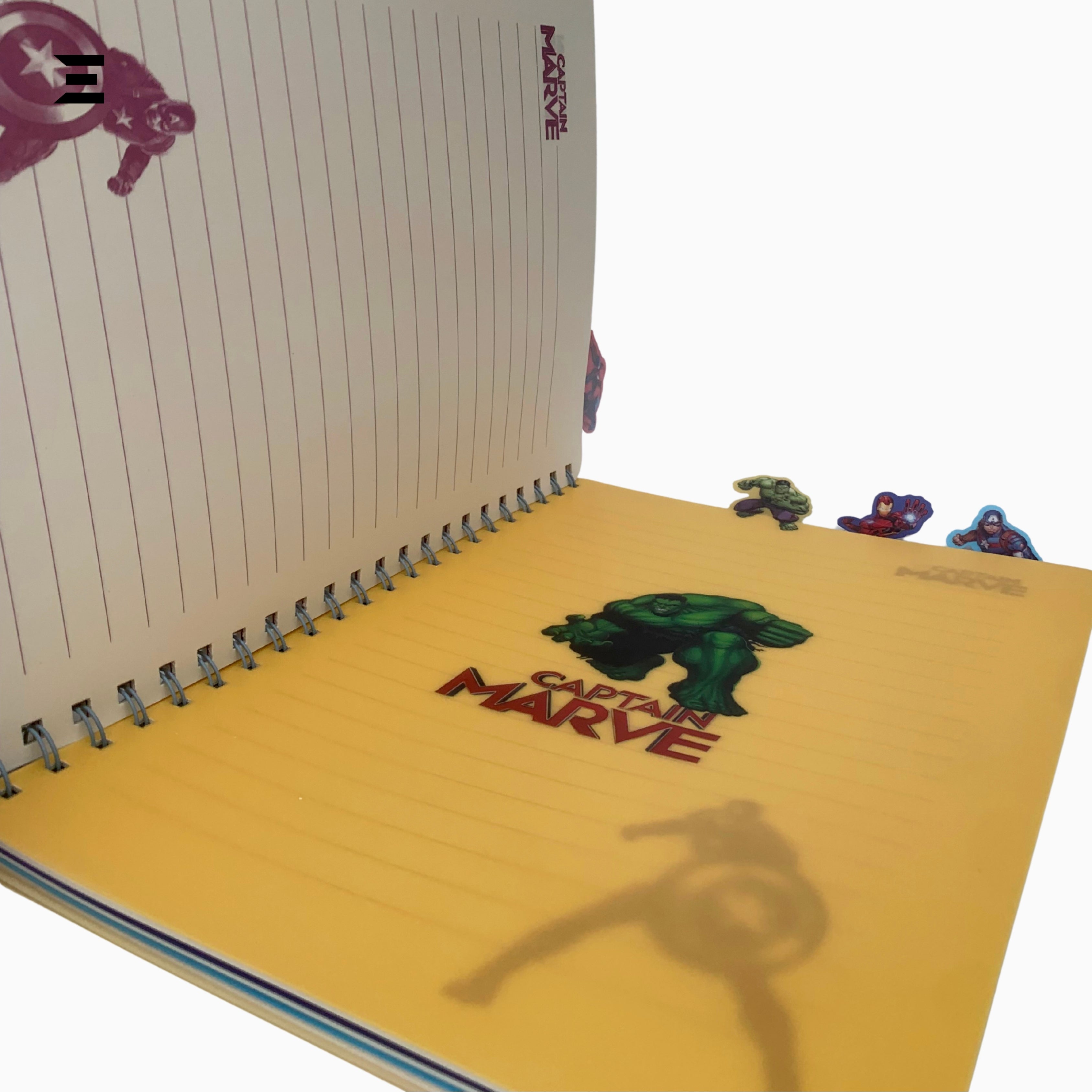 Marvel Avengers Iron Man A4 Spiral Notebook | Holographic Print Cover | Superhero Lined Journal with Character Tabs | IBRELIA™ IBRELIA