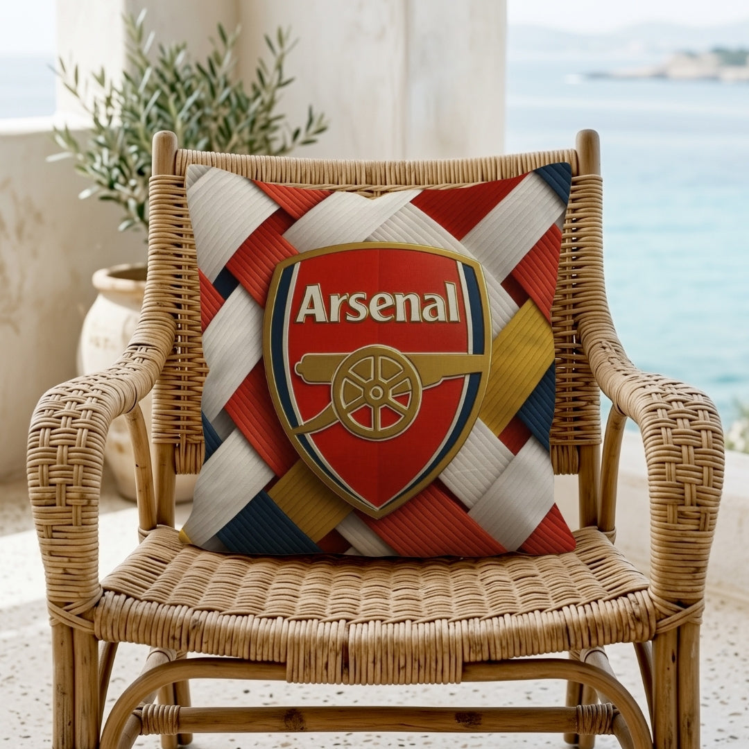 Arsenal Football Club Cushion | Premium Jute Fabric | Double-Sided Print | IBRELIA™ IBRELIA