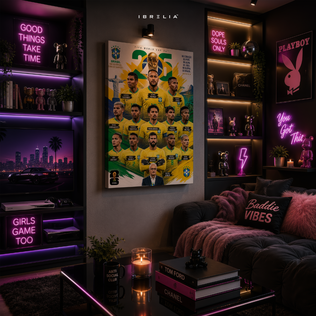 Brazil FIFA World Cup 2026 Team Wall Art – Neymar Jr Football Poster | IBRELIA™