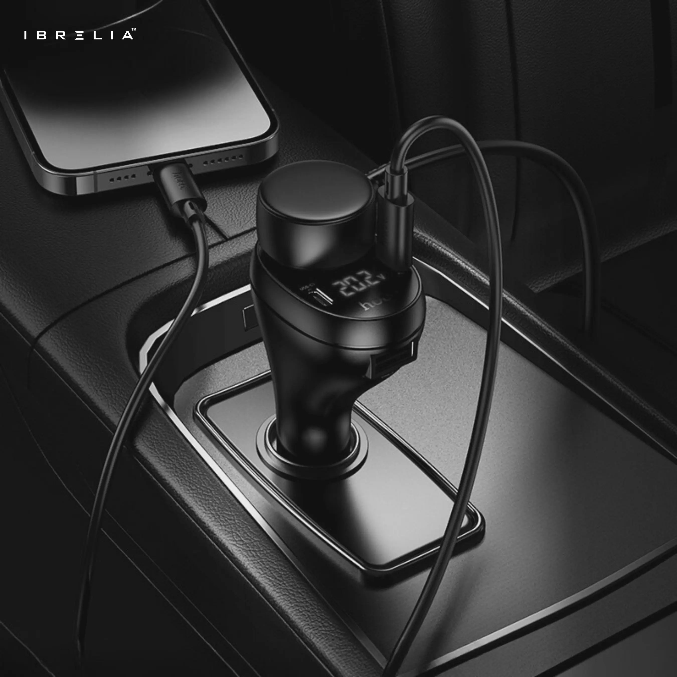 HOCO Z61 Correct Three-Port Cigarette Lighter Car Charger – 120W/240W Output + LED Voltage Display | IBRELIA™ IBRELIA