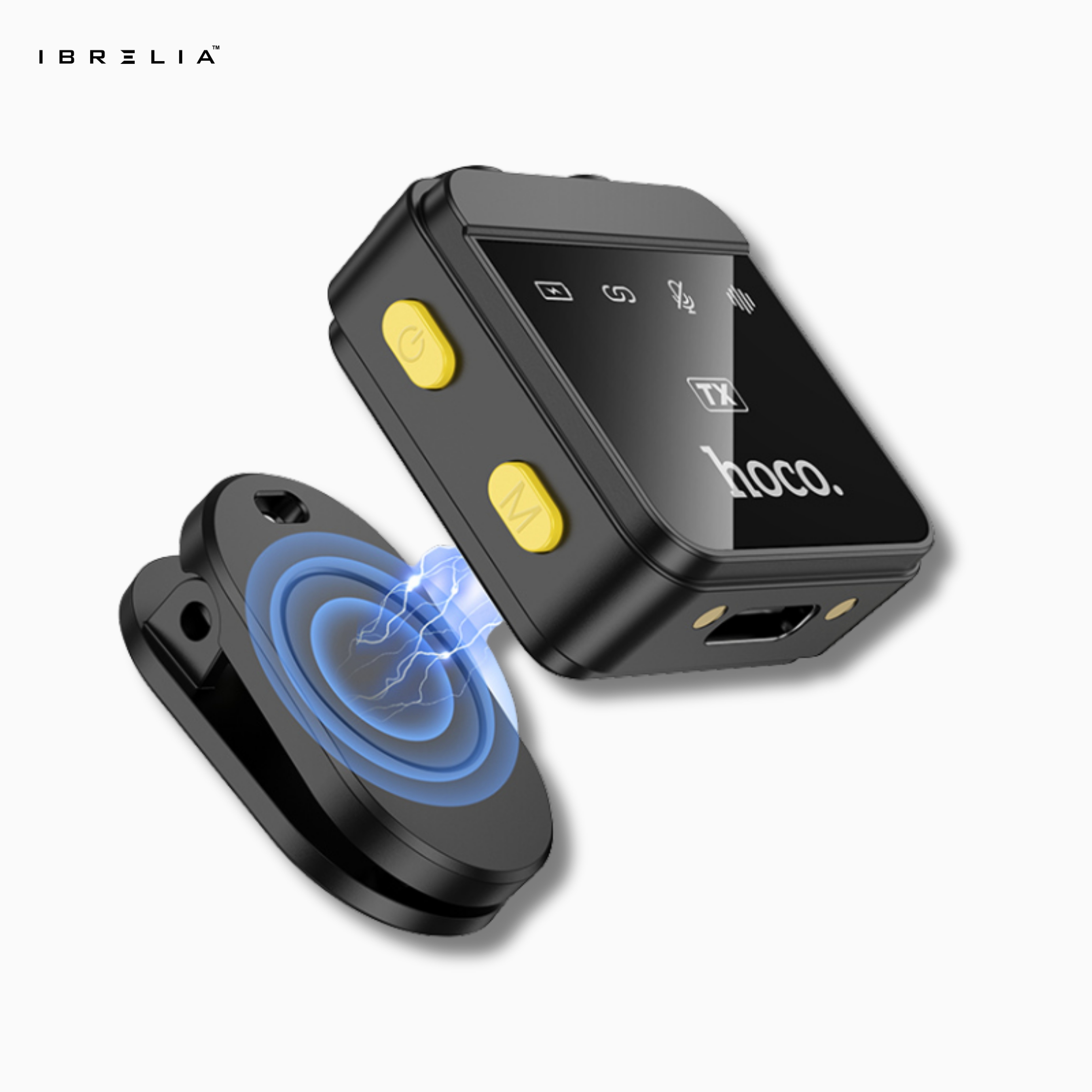 HOCO L17 Dual-Mic Magnetic Wireless Digital Microphone (Type-C + Lightning Adapter) | IBRELIA™