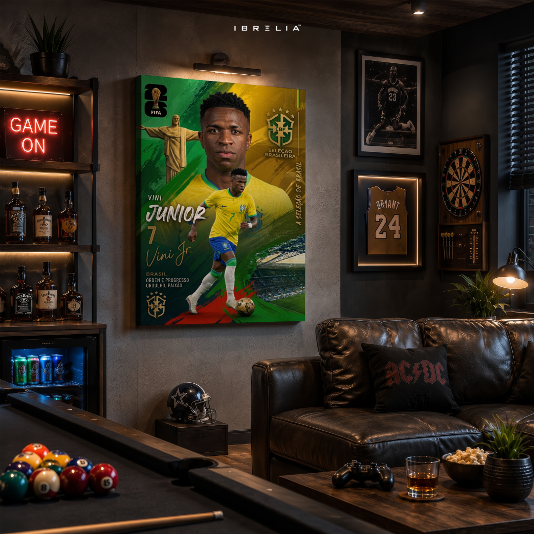Vinícius Júnior Brazil FIFA World Cup 2026 Wrapped Frame Wall Art | IBRELIA™