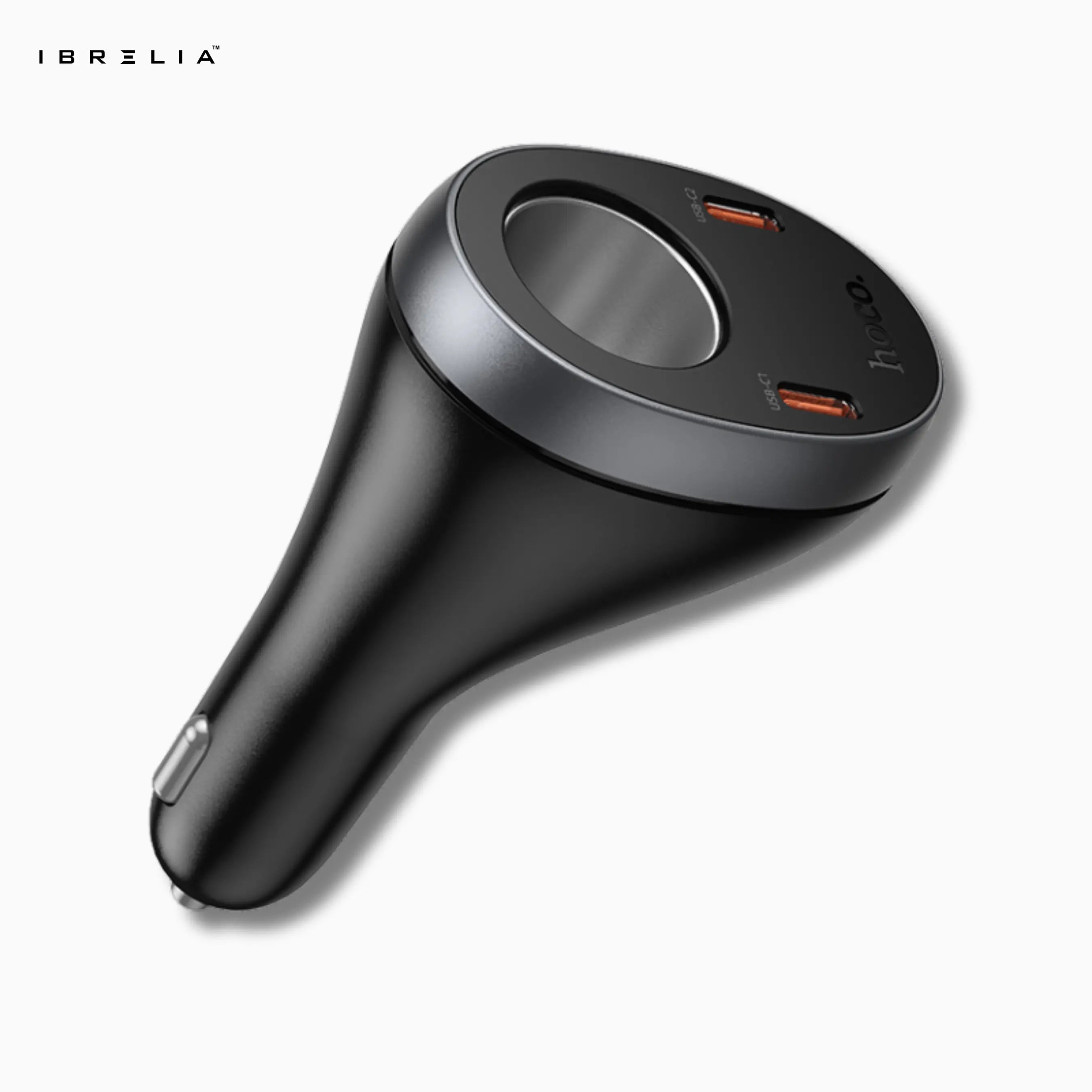 HOCO Z61A Correct PD60W (2C1A) Cigarette Lighter Car Charger – 60W Max Output + Voltage Display | IBRELIA™ IBRELIA