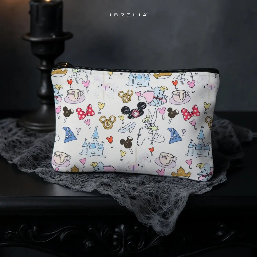 Fairytale Magic Icons Makeup & Pencil Pouch – Double-Sided Print – IBRELIA™