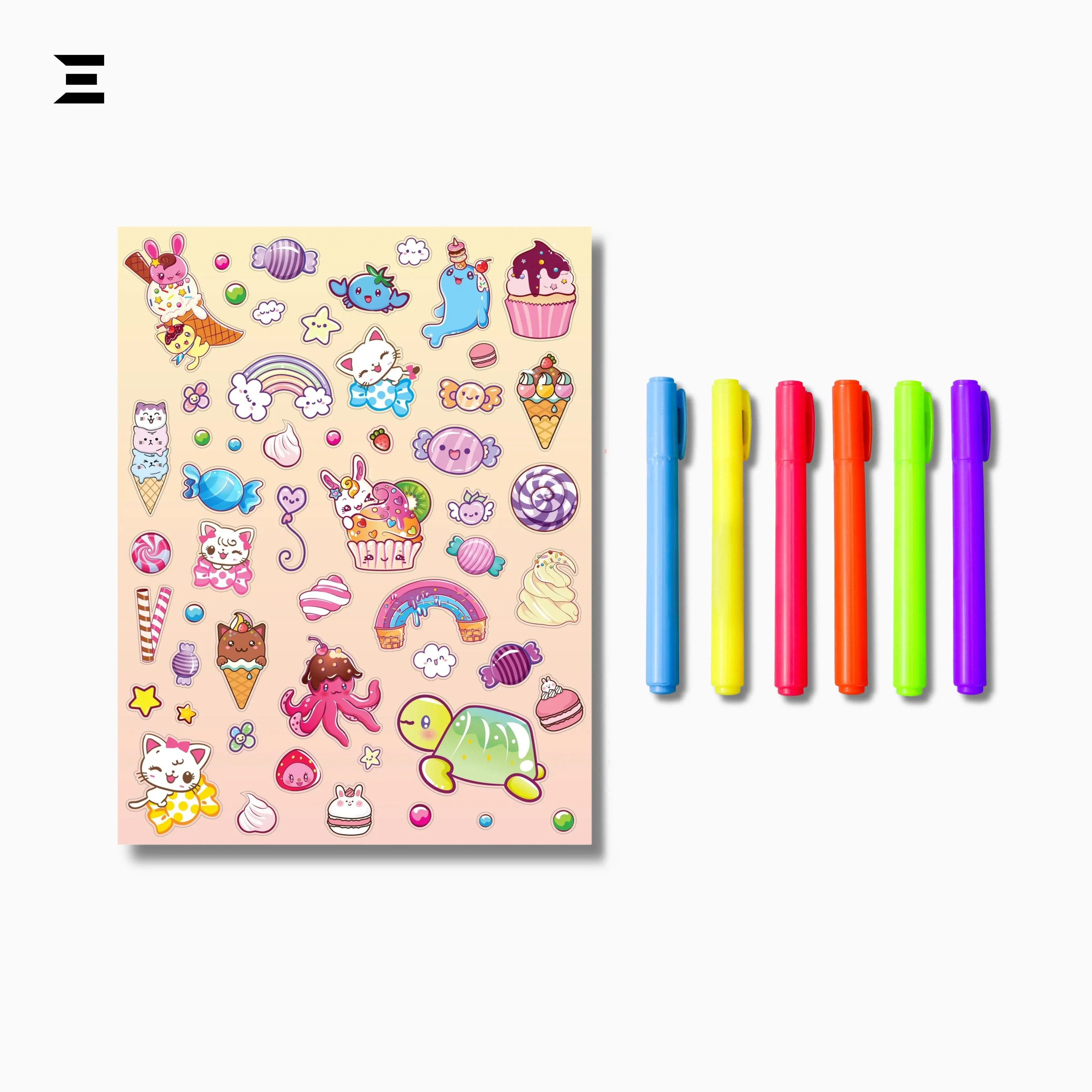 Sweet Dreams Kids Colouring Kit – Markers, Stickers & Coloring Book Set | IBRELIA™ IBRELIA