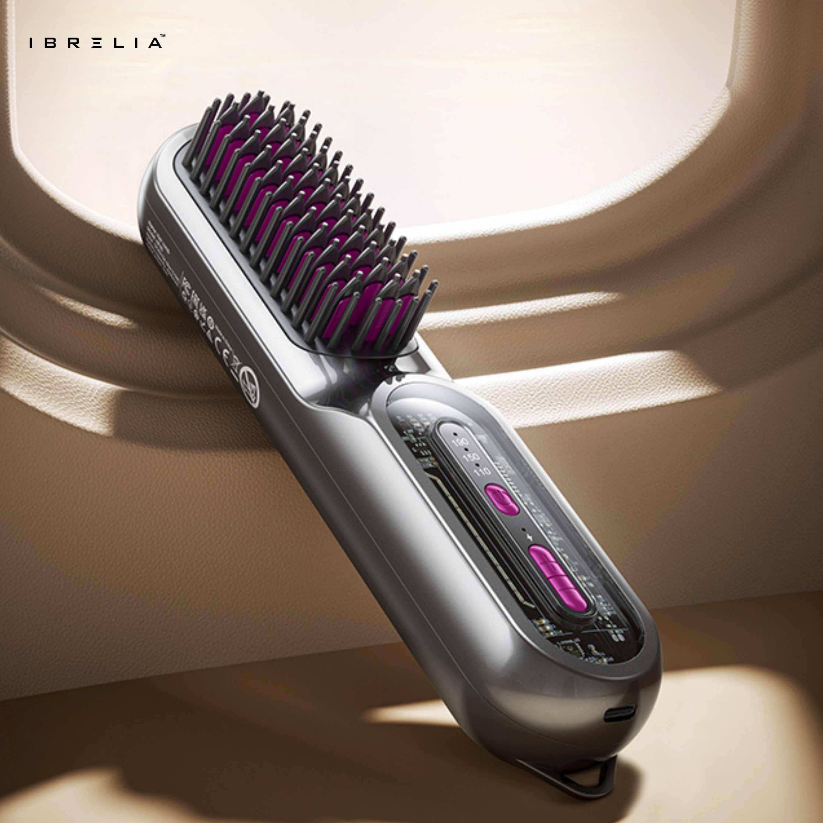 HOCO HP45 Heating Straight Hair Comb | Portable Fast-Heating Straightener Brush | 4000mAh Rechargeable | IBRELIA™ IBRELIA