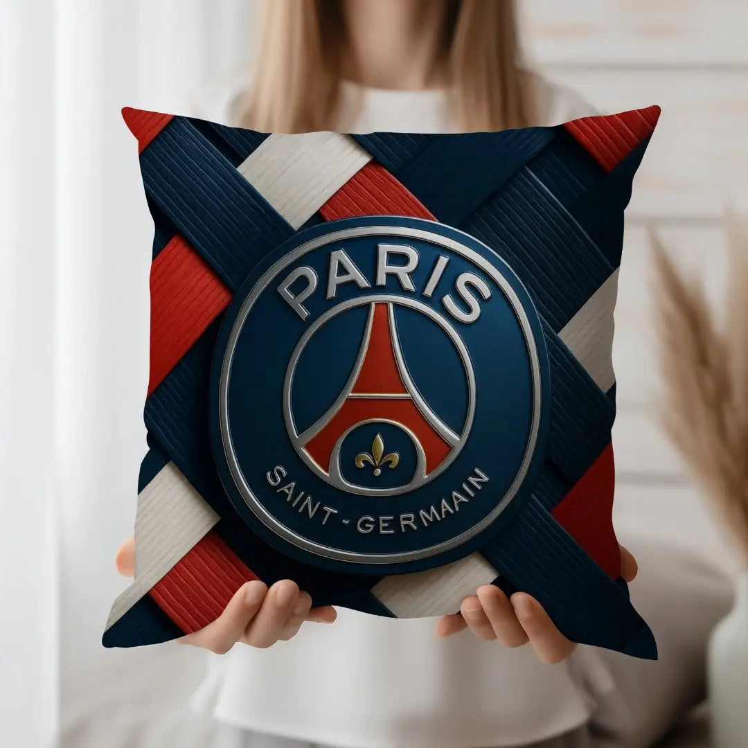 Paris Saint-Germain (PSG) Cushion | Premium Jute Fabric | Double-Sided Print | IBRELIA™ IBRELIA