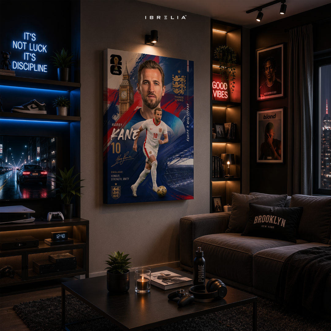 Harry Kane England FIFA World Cup 2026 Wrapped Frame Wall Art | IBRELIA™