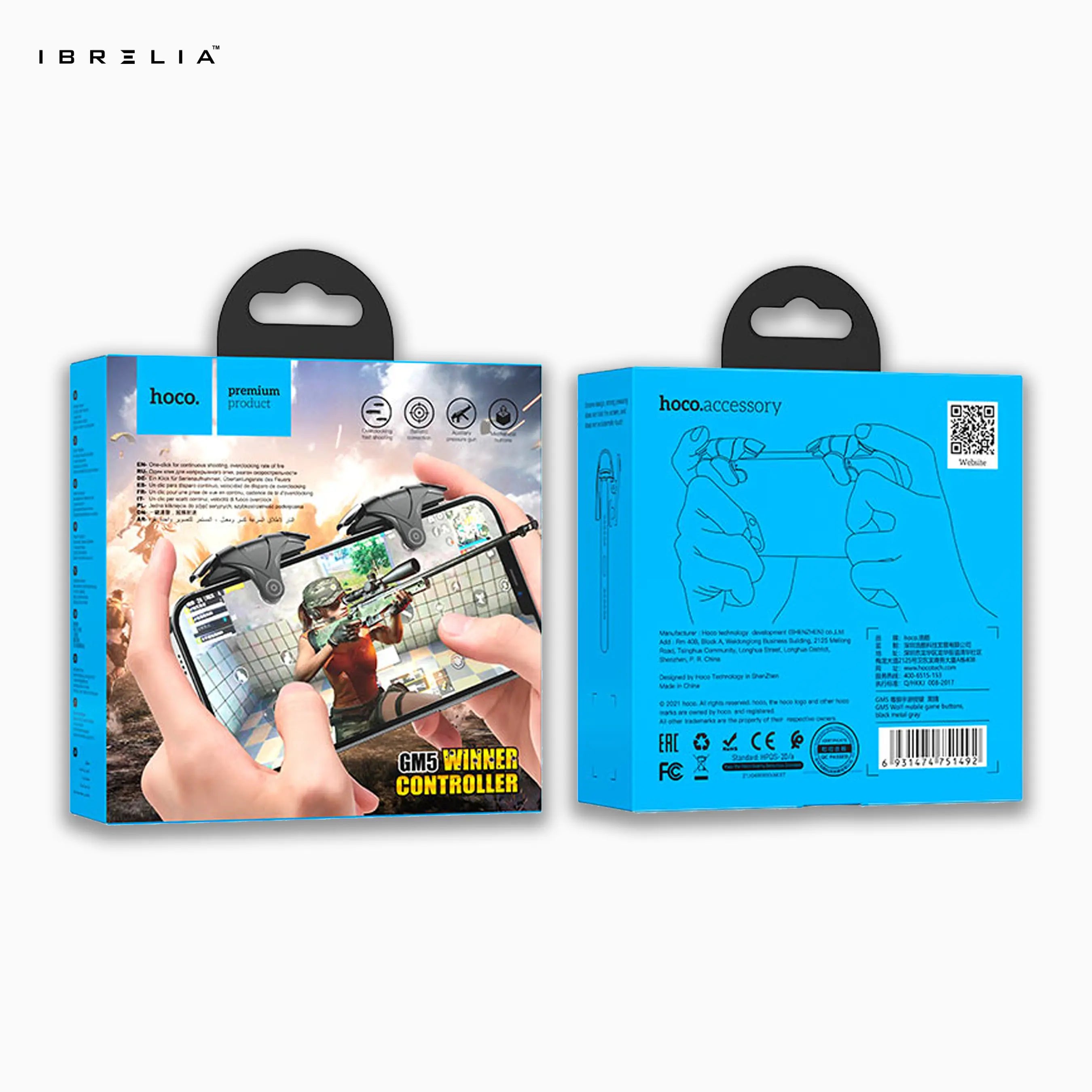 HOCO GM5 Winner Mobile Gaming Triggers – High-Sensitivity Physical Buttons | IBRELIA™ IBRELIA