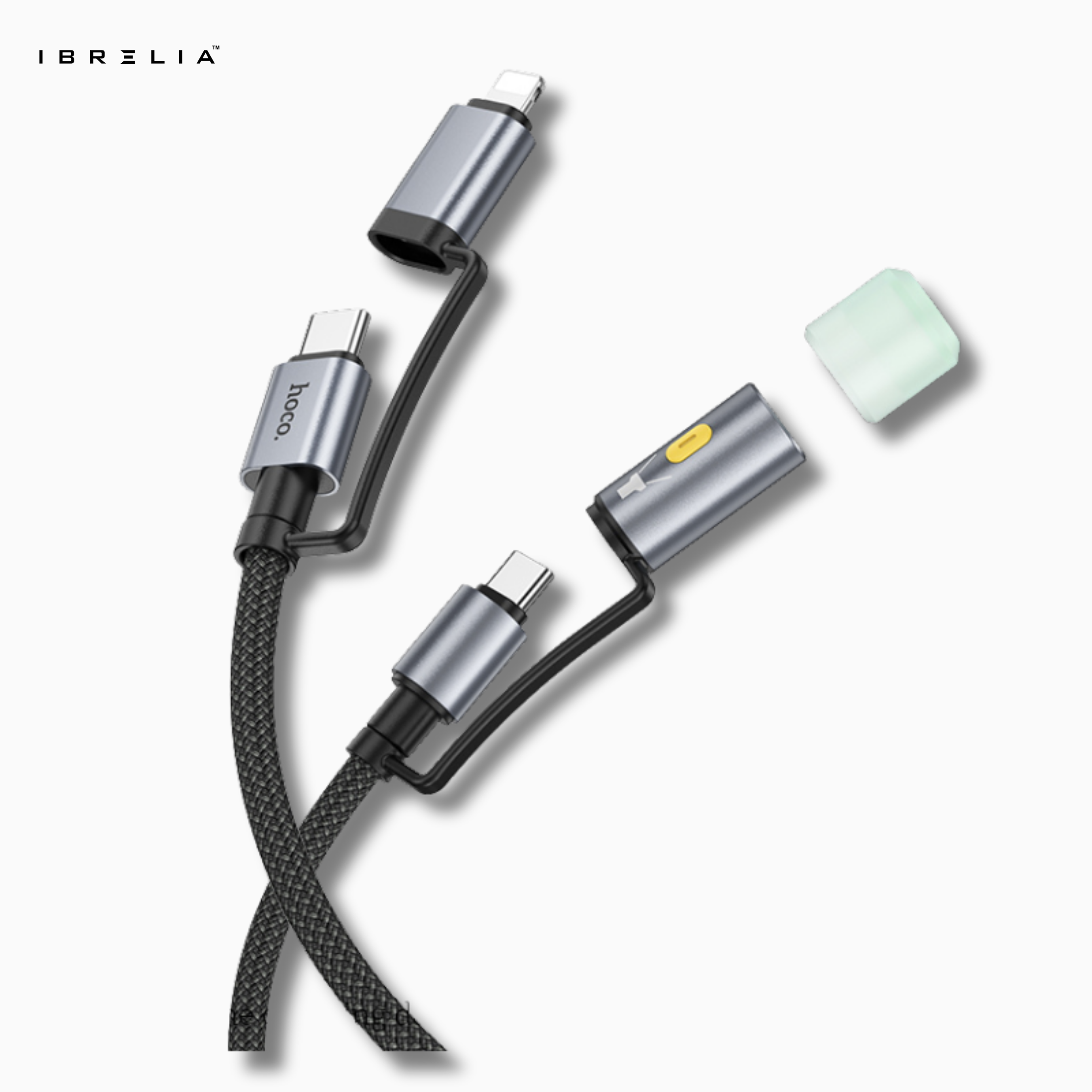 HOCO U138 All-in-One LED Light 2-in-1 Fast Charging Cable (USB-C to iP + USB-C) | IBRELIA™