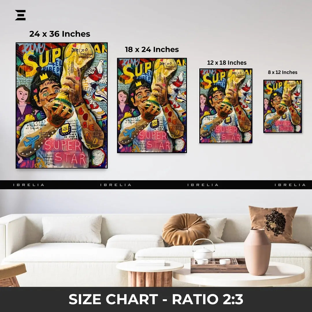 Maradona Graffiti Resin Wall Art – World Cup Superstar Pop Art Collectible | IBRELIA IBRELIA