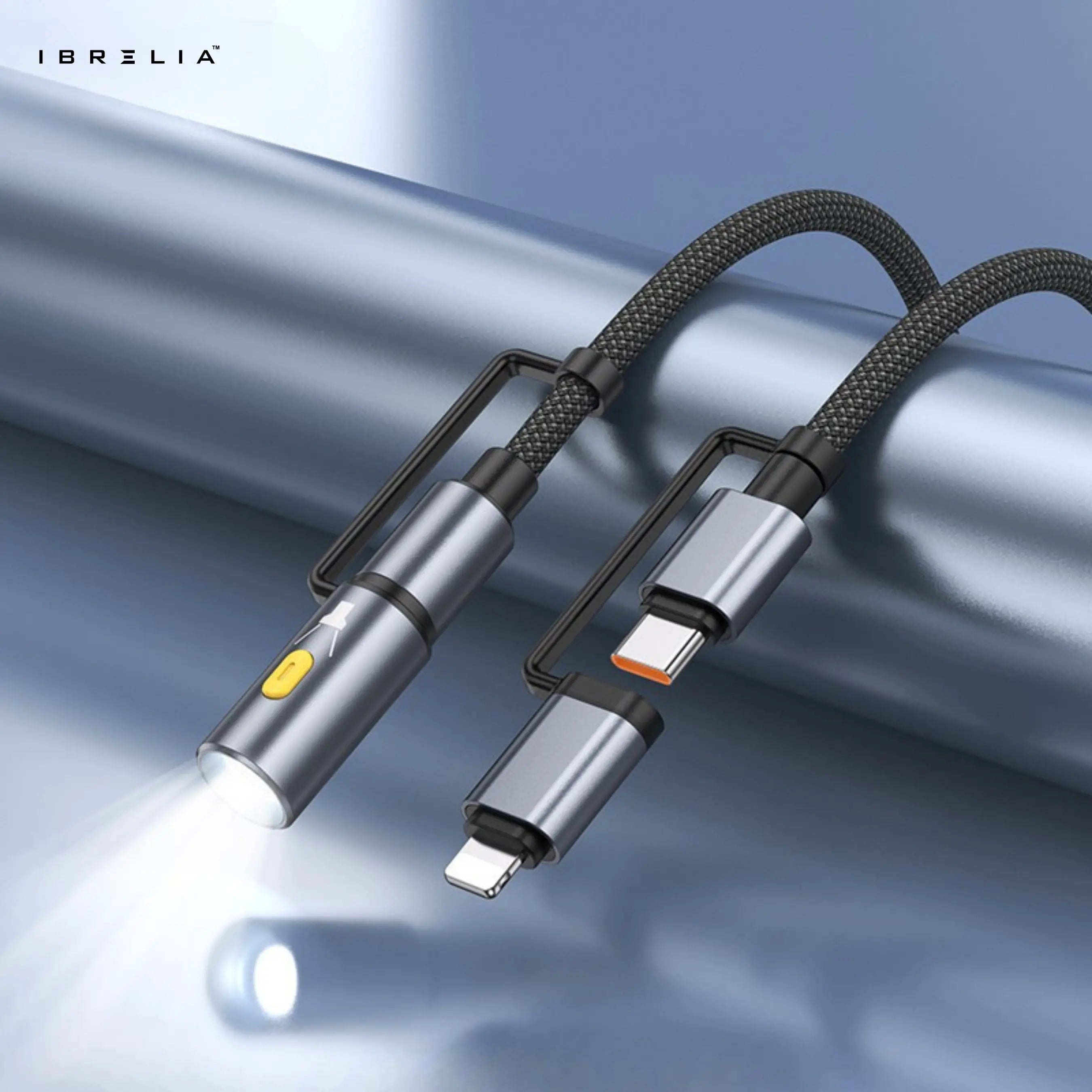 HOCO U138 All-in-One LED Light 2-in-1 Fast Charging Cable (USB-C to iP + USB-C) | IBRELIA™ IBRELIA