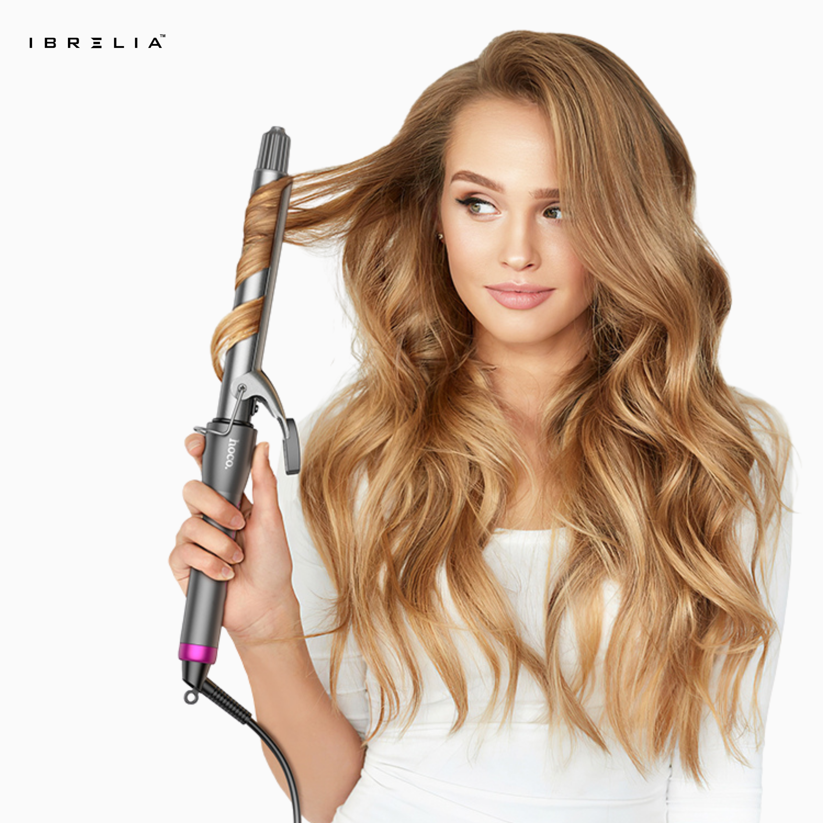 HOCO HP43 Electric Curling Iron (Digital Display) | 25mm Barrel | 120–220°C | Fast Heating | IBRELIA™