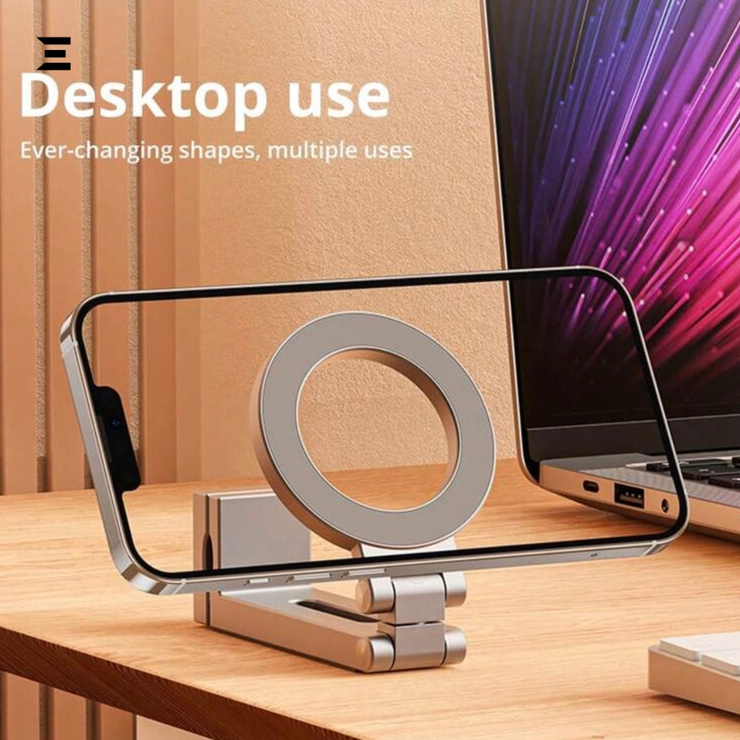 Universal Magnetic Clip Phone Holder – 360° Rotating Travel Stand