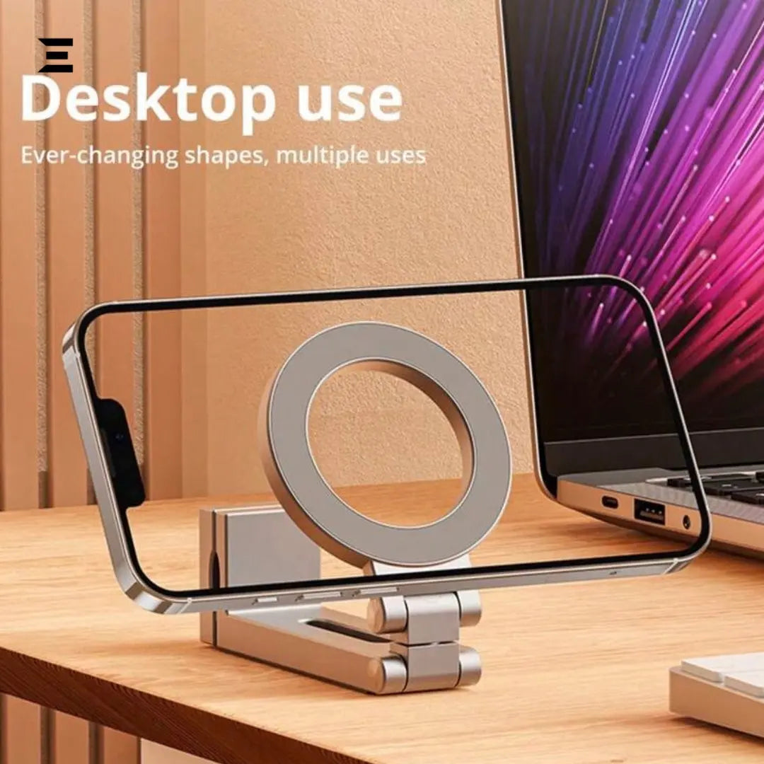 Universal Magnetic Clip Phone Holder – 360° Rotating Travel Stand IBRELIA
