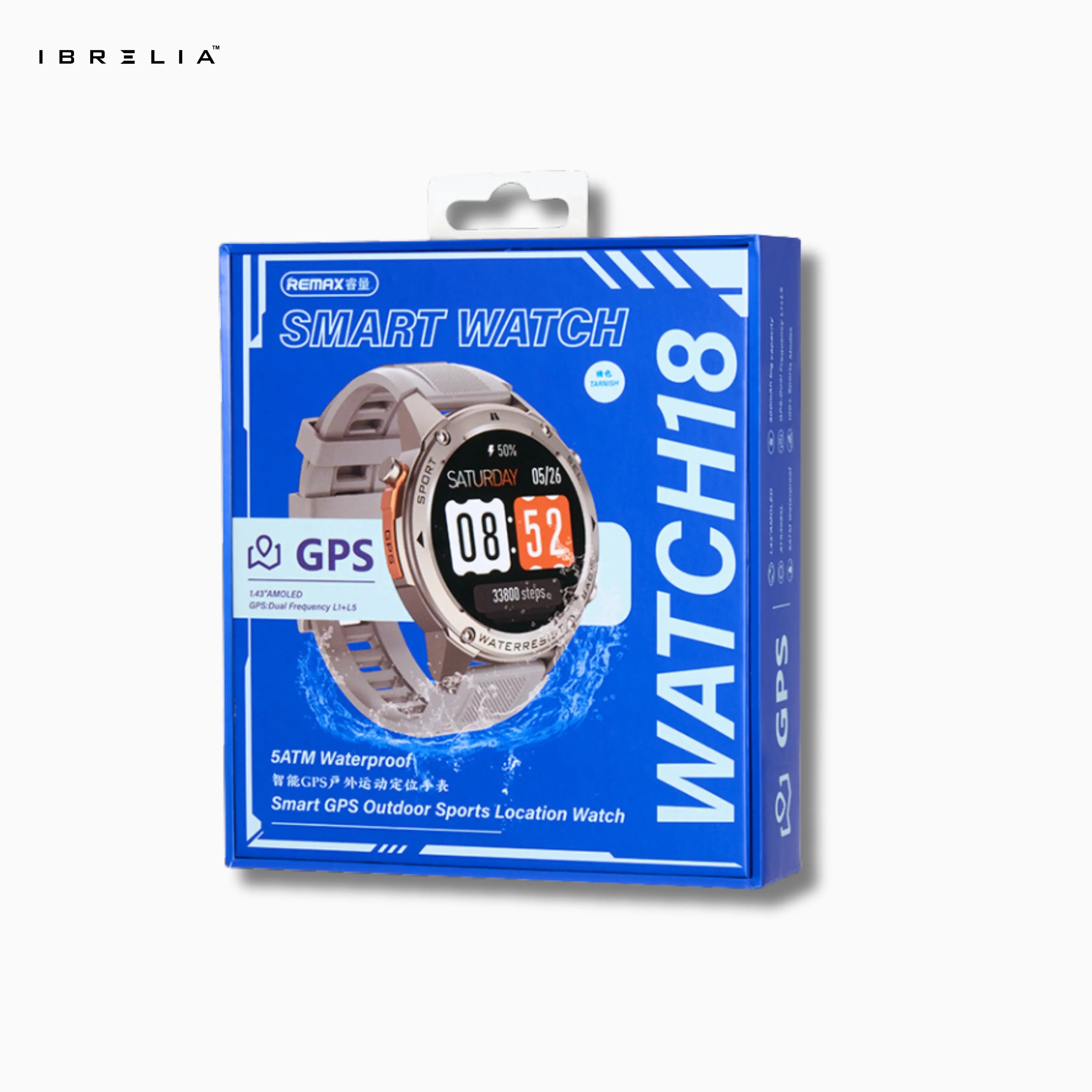 REMAX Intelligent GPS Outdoor Sports Positioning Watch WATCH18 | 5ATM Waterproof | Dual-Frequency GPS | IBRELIA™ IBRELIA