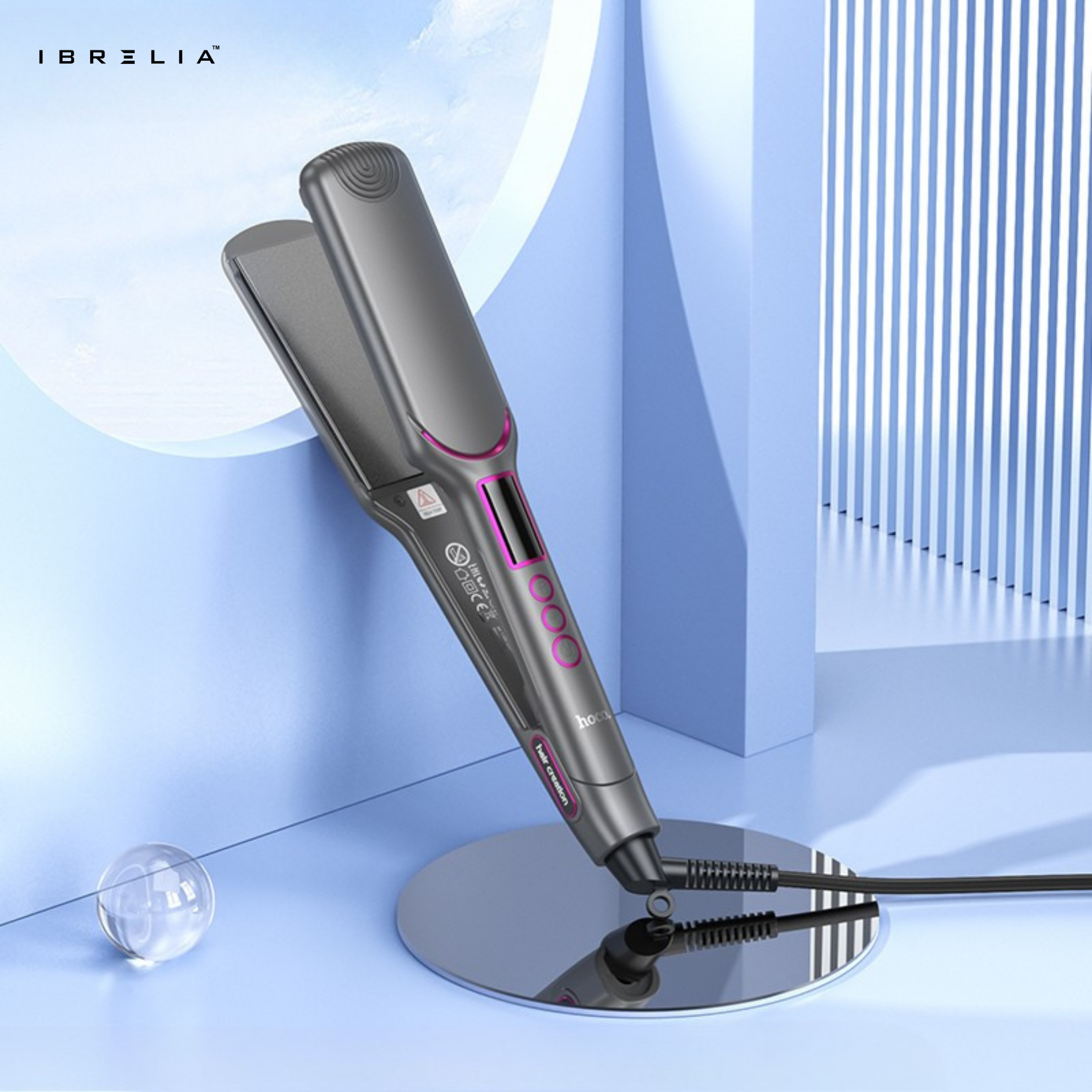 HOCO HP42 Wide Board Hair Straightener (Digital Display) | 106mm Heating Plate | 120–220°C | IBRELIA™ IBRELIA
