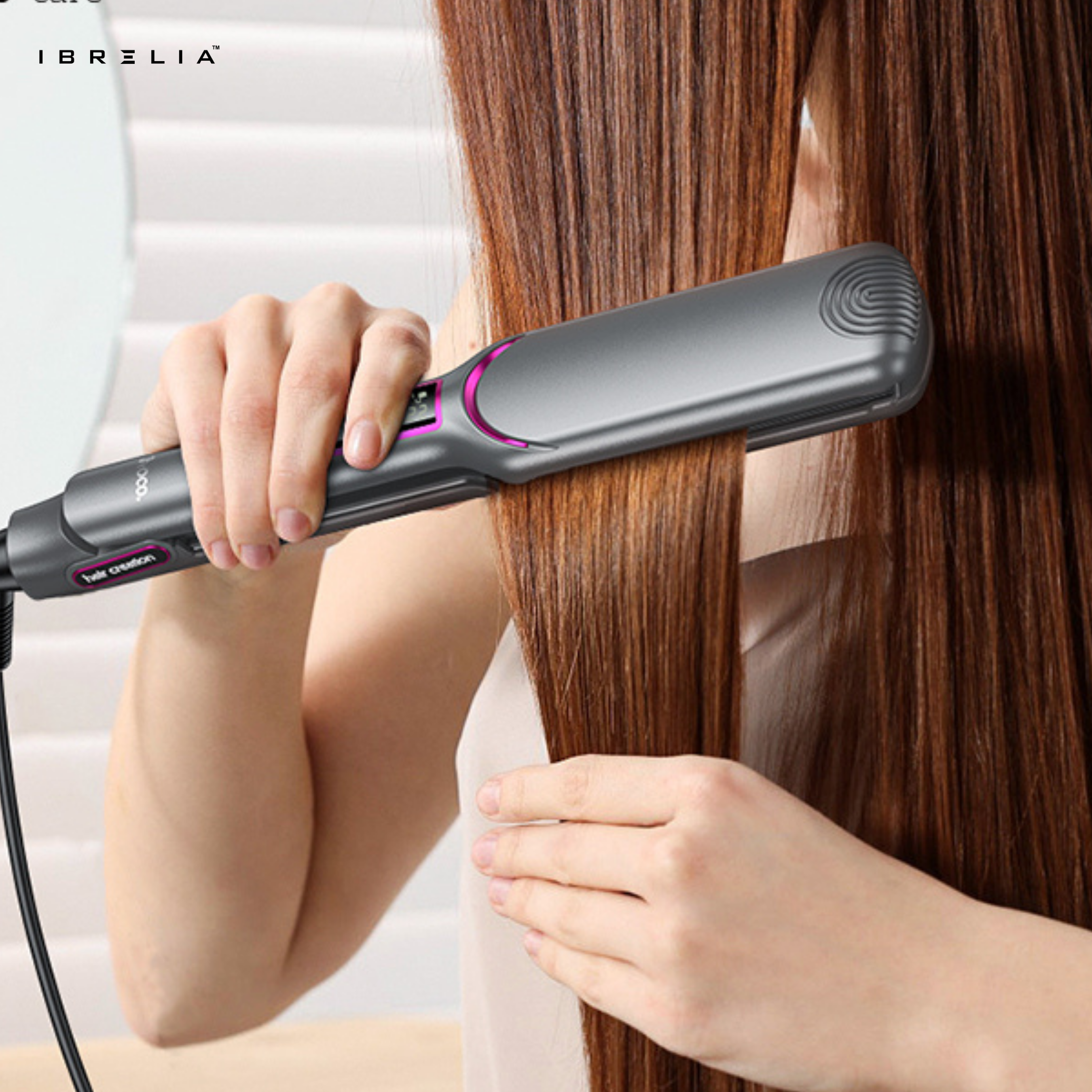 HOCO HP42 Wide Board Hair Straightener (Digital Display) | 106mm Heating Plate | 120–220°C | IBRELIA™ IBRELIA