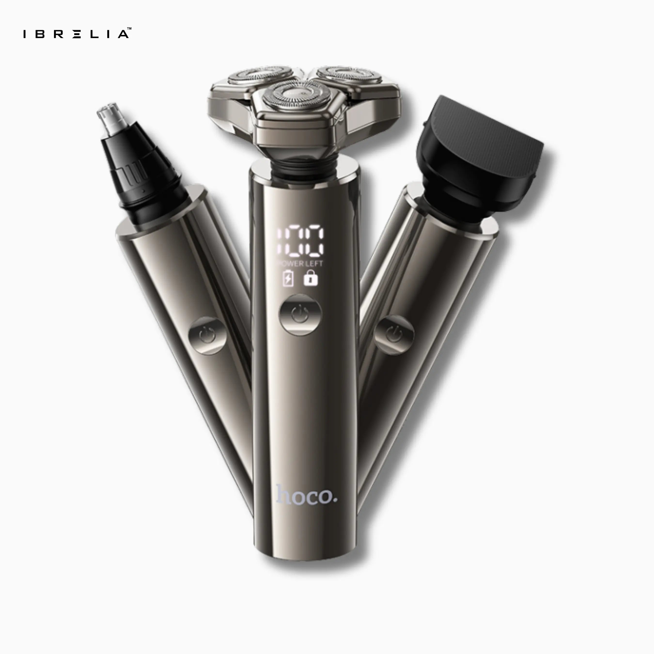 HOCO HP36 3-in-1 Grooming & Shaving Kit | Electric Shaver + Nose Trimmer + Hair Clipper | IPX6 Waterproof | IBRELIA™ IBRELIA