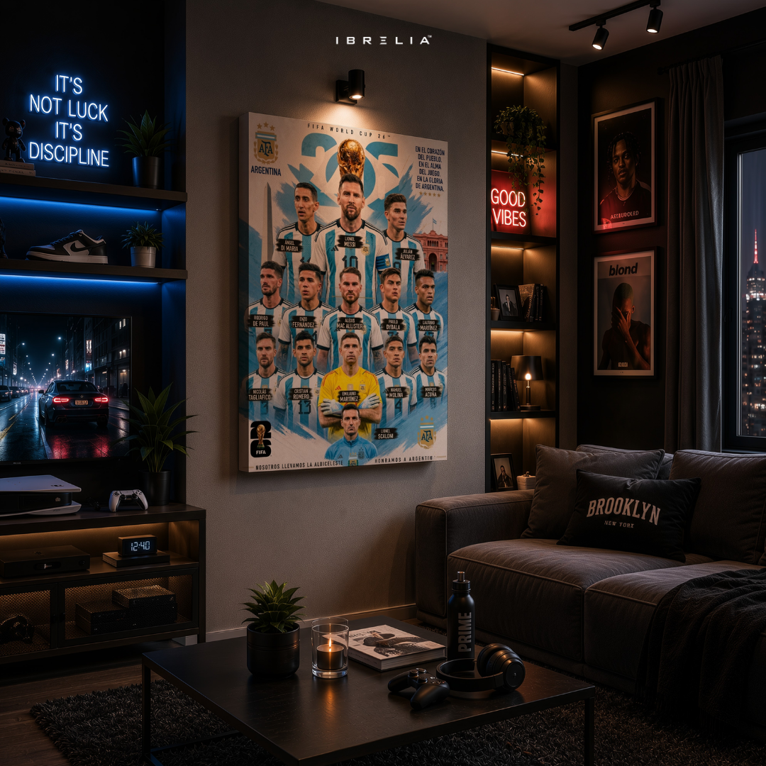 Argentina FIFA World Cup 2026 Team Wall Art – Lionel Messi Football Poster | IBRELIA™