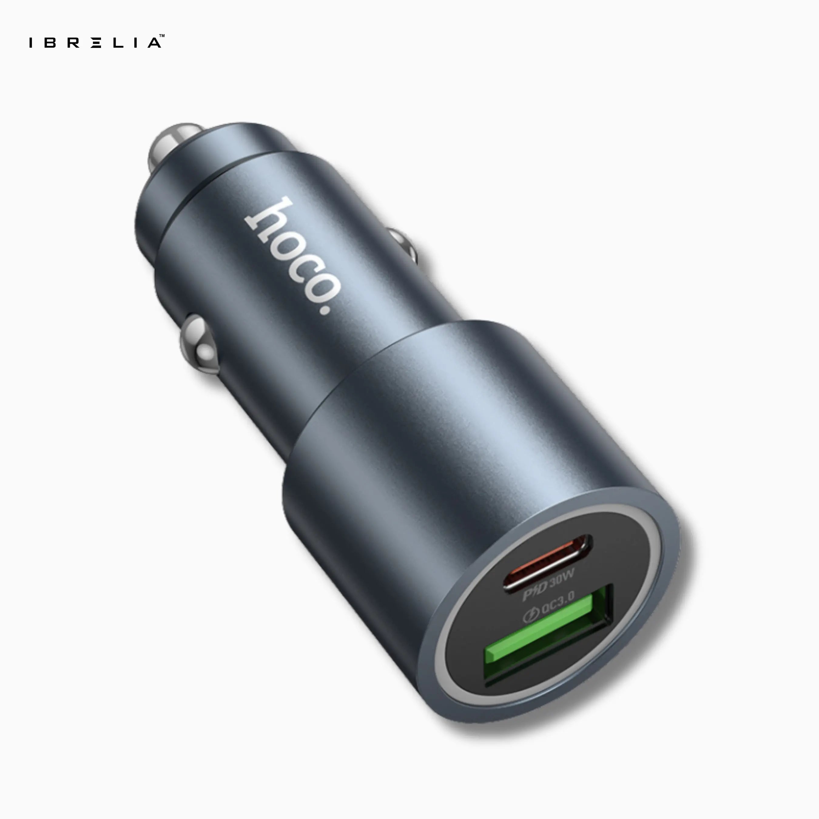 HOCO Z60 Bloom 48W Dual-Port Car Charger – PD30W + QC3.0 Fast Charging | IBRELIA™ IBRELIA