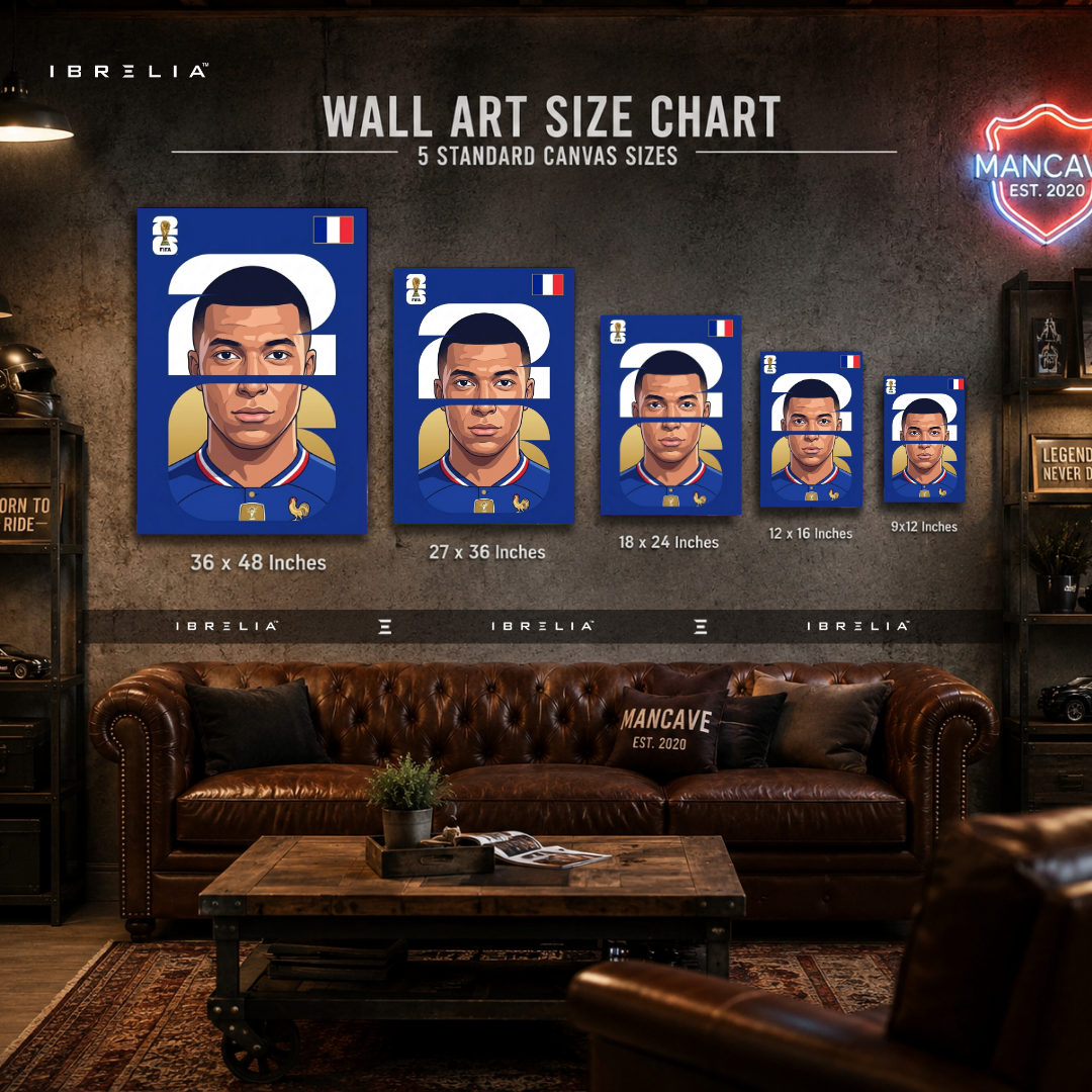 Kylian Mbappé France FIFA World Cup 2026 Minimalist Wrapped Frame Wall Art | IBRELIA™