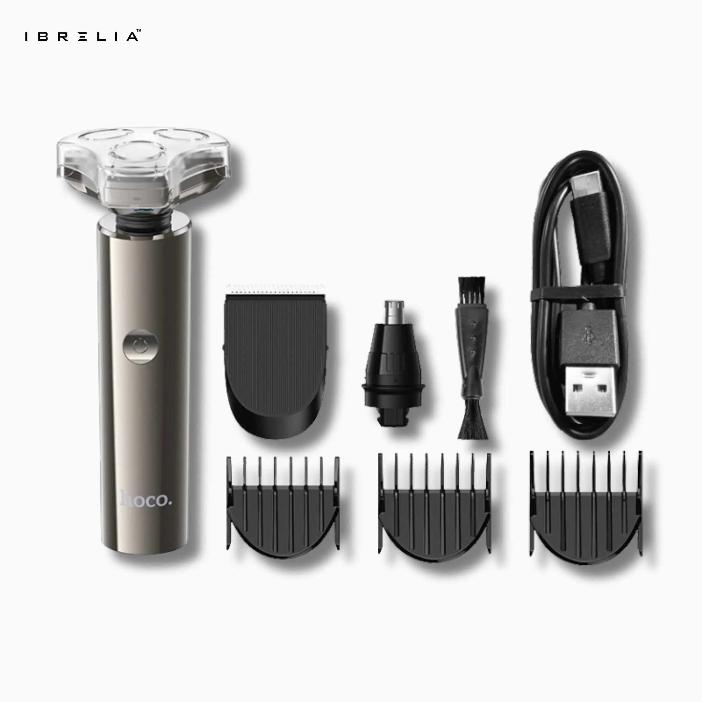 HOCO HP36 3-in-1 Grooming & Shaving Kit | Electric Shaver + Nose Trimmer + Hair Clipper | IPX6 Waterproof | IBRELIA™ IBRELIA