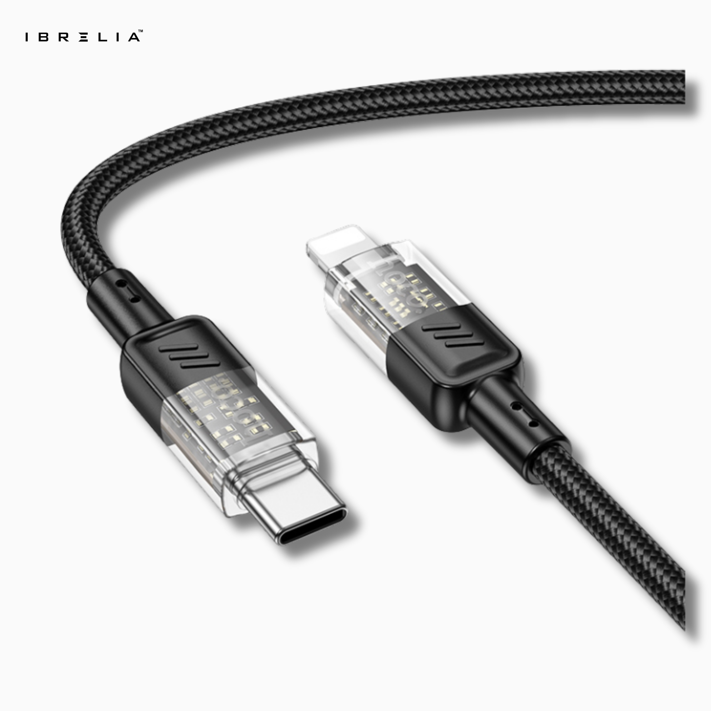 HOCO U129 Spirit Transparent 27W Fast Charging Cable (USB-C to iPhone) | IBRELIA™