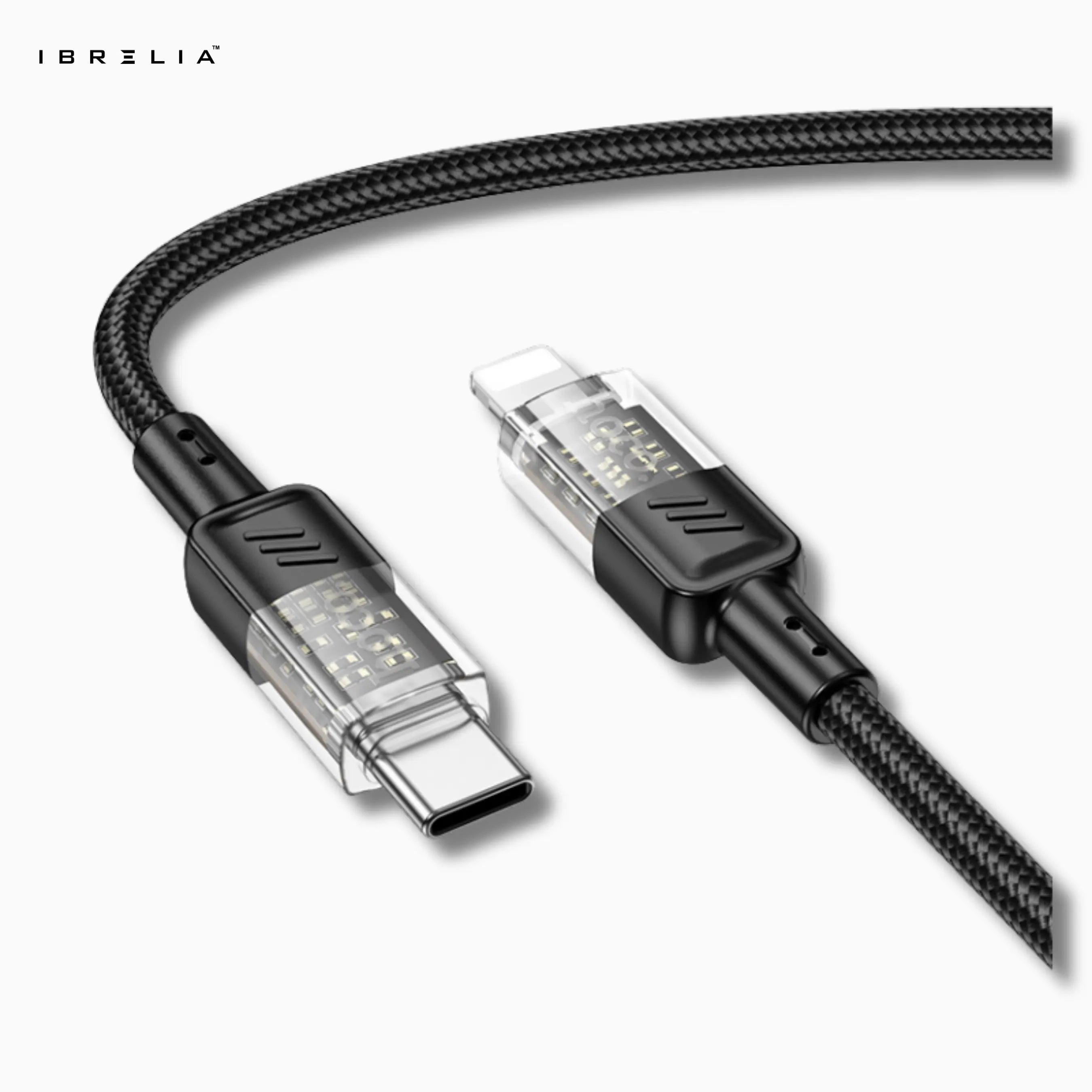 HOCO U129 Spirit Transparent 27W Fast Charging Cable (USB-C to iPhone) | IBRELIA™ IBRELIA