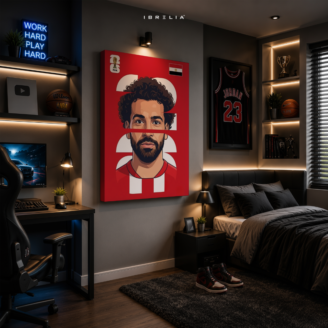 Mohamed Salah Egypt FIFA World Cup 2026 Minimalist Wrapped Frame Wall Art | IBRELIA™