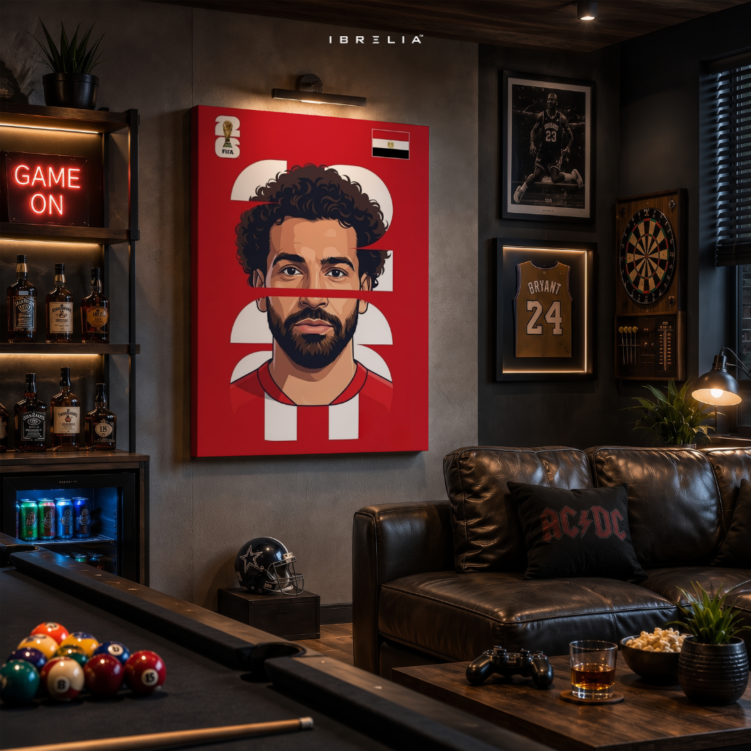 Mohamed Salah Egypt FIFA World Cup 2026 Minimalist Wrapped Frame Wall Art | IBRELIA™