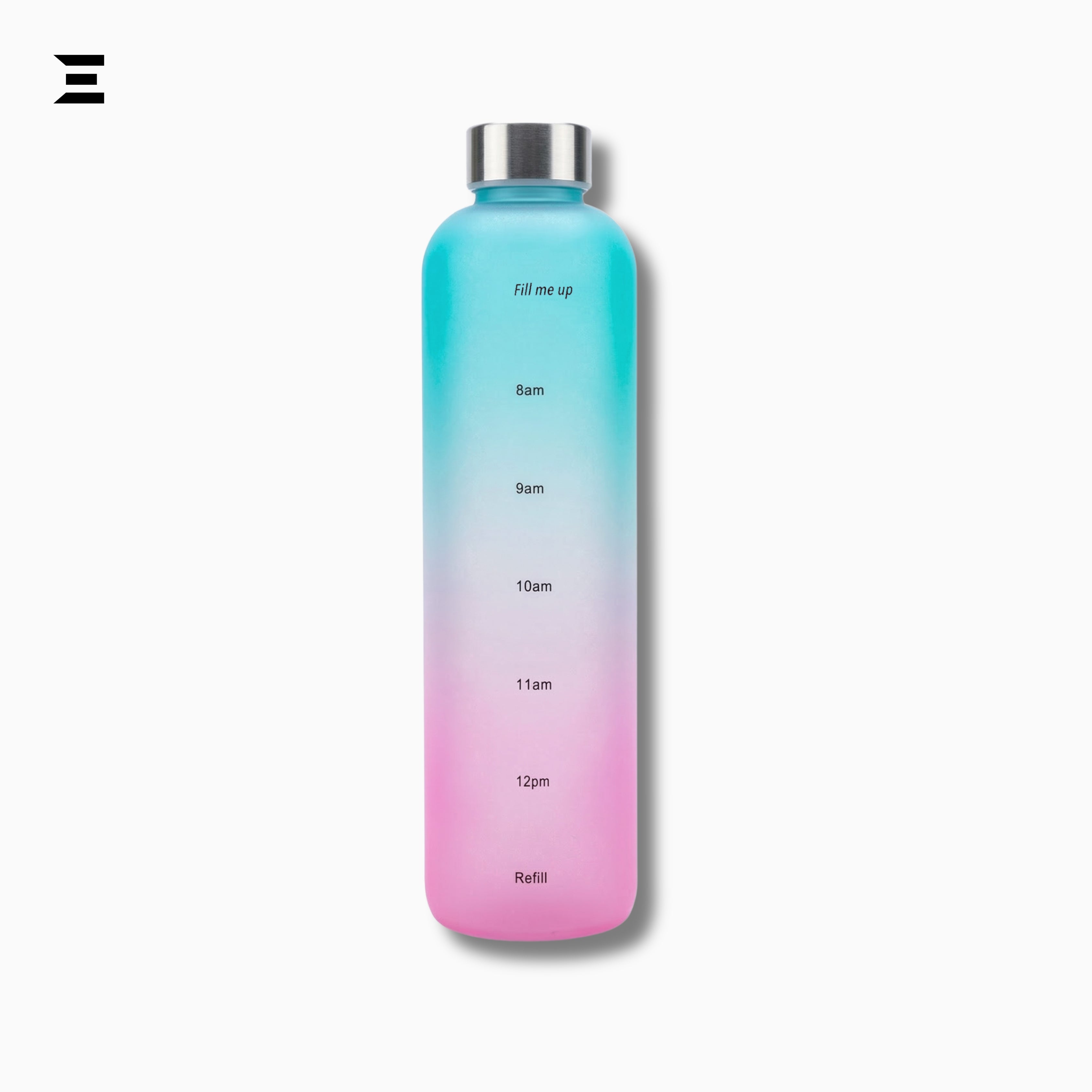 Aqua Pink Gradient Motivational Water Bottle with Time Marker | Daily Hydration Reminder Bottle | IBRELIA™ IBRELIA