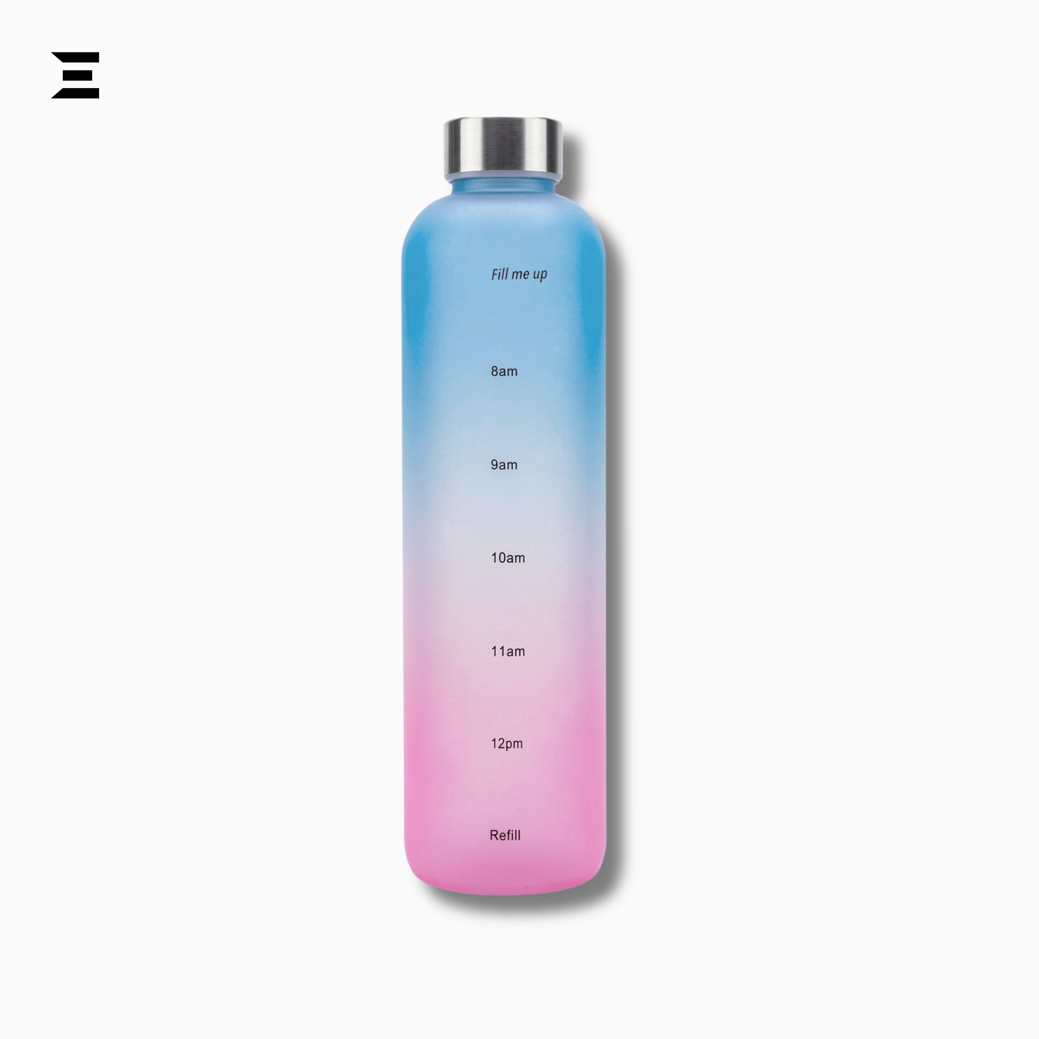 Blue Pink Gradient Motivational Water Bottle with Time Marker | Daily Hydration Reminder Bottle | IBRELIA™ IBRELIA