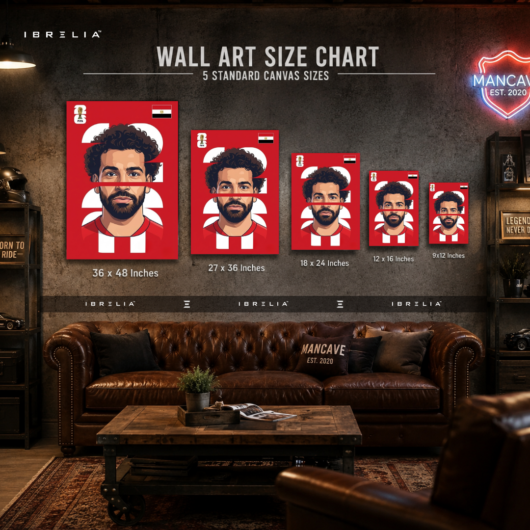 Mohamed Salah Egypt FIFA World Cup 2026 Minimalist Wrapped Frame Wall Art | IBRELIA™