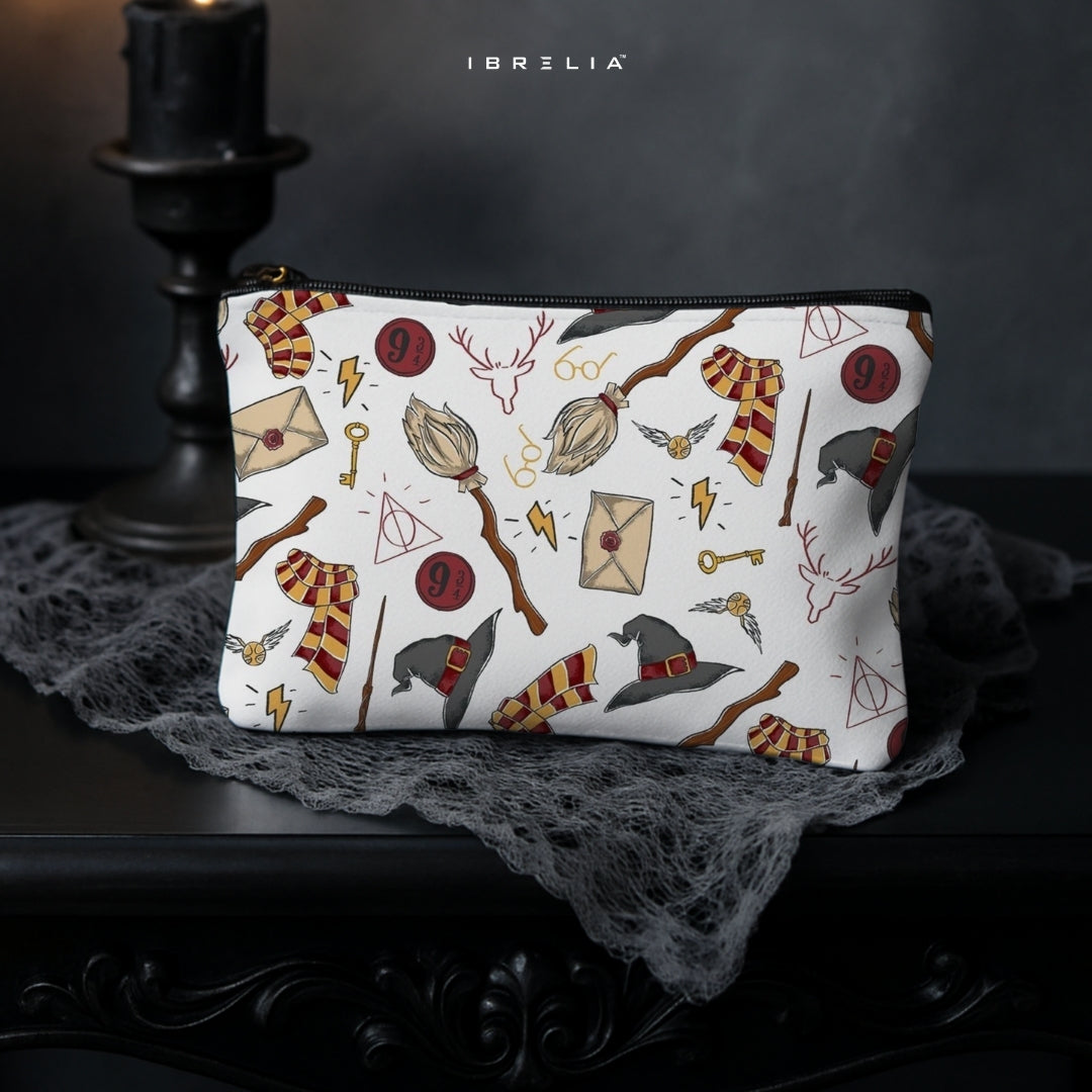 Wizard Magic Icons Makeup & Pencil Pouch – Fantasy Inspired Organizer – IBRELIA™ IBRELIA