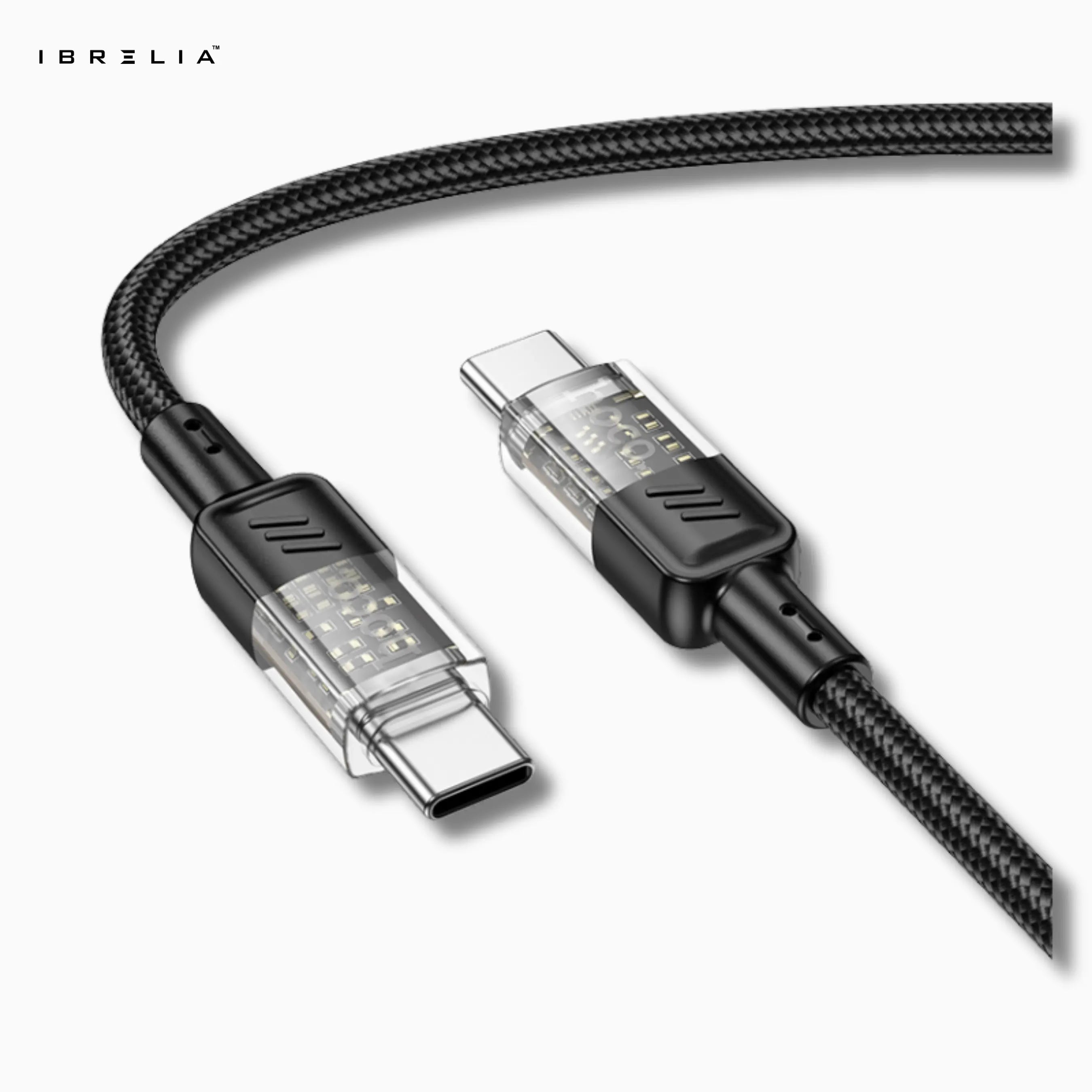 HOCO U129 Spirit Transparent 60W Fast Charging Cable (USB-C to USB-C) | IBRELIA™ IBRELIA