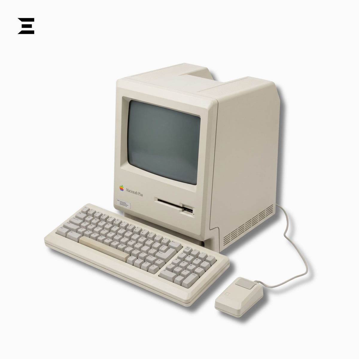Apple Macintosh Plus 1MB (1986) | Brand New | Vintage Macintosh Computer | M0110A Keyboard, M0100 Mouse & External Drive – Complete Set