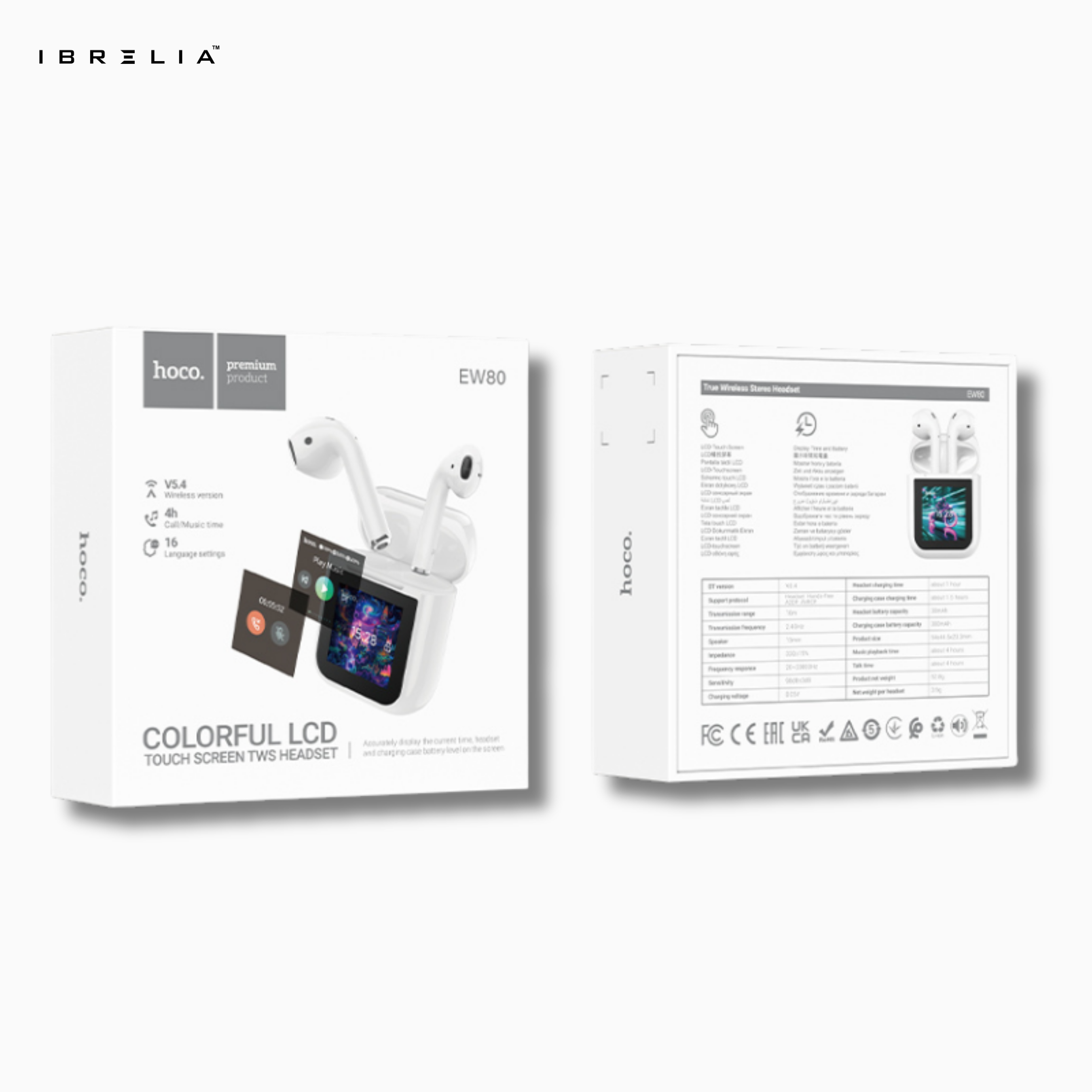 HOCO EW80 Magnificent True Wireless Touch Screen Earbuds | Bluetooth 5.4 | IBRELIA™ IBRELIA