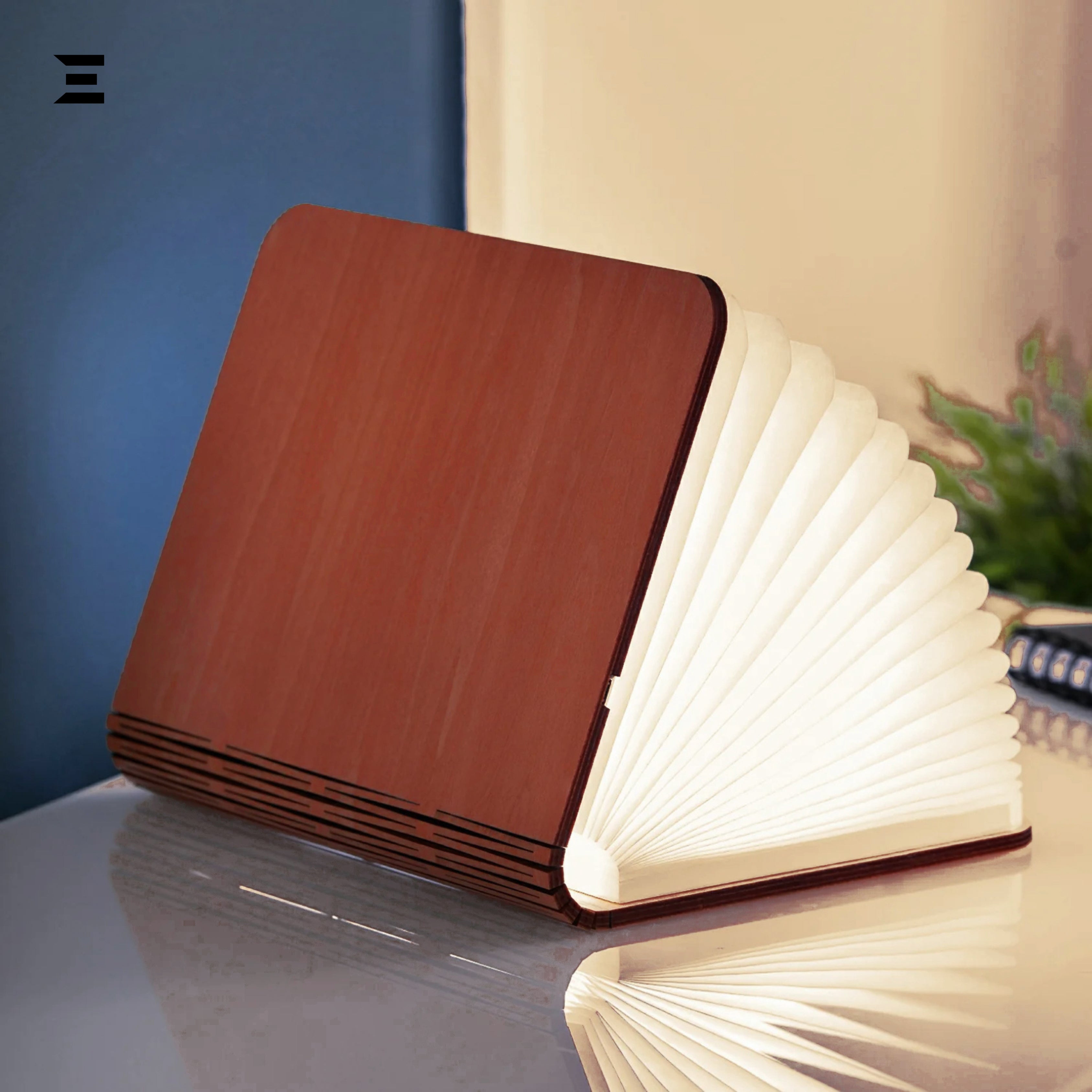 Foldable LED Book Lamp – Wooden Rechargeable Book Light | Decorative Table Lamp | IBRELIA™ IBRELIA