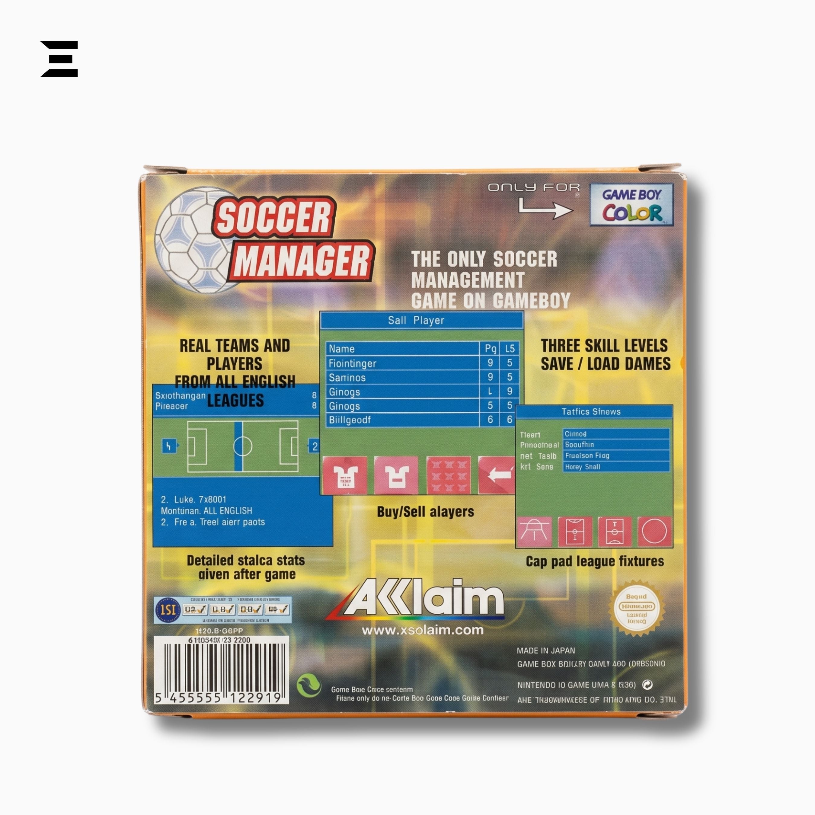 Soccer Manager | Nintendo Game Boy Color | Original Acclaim Football Management Game | Complete Box