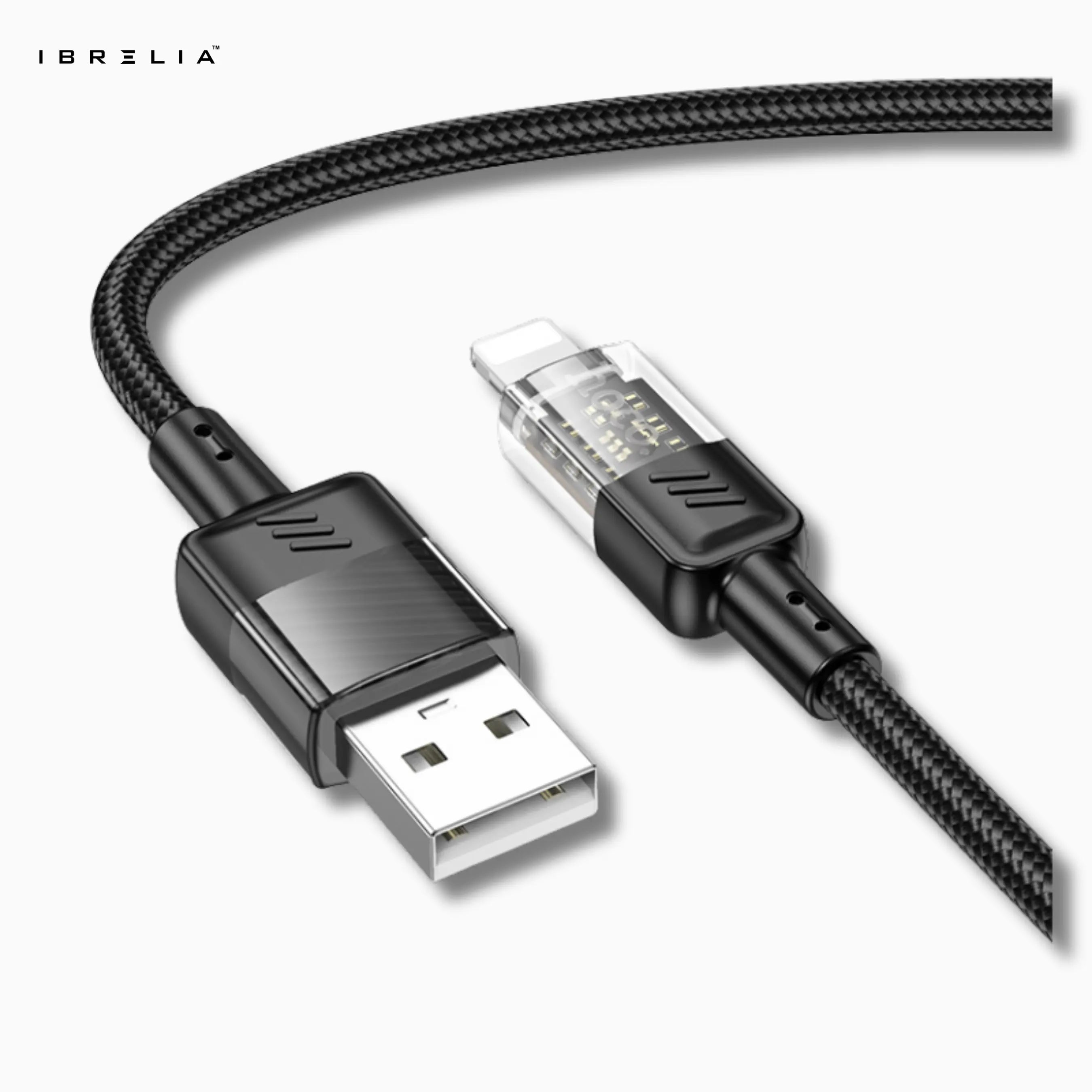 HOCO U129 Spirit Transparent 2.4A Charging Cable (USB-A to iPhone) | IBRELIA™ IBRELIA