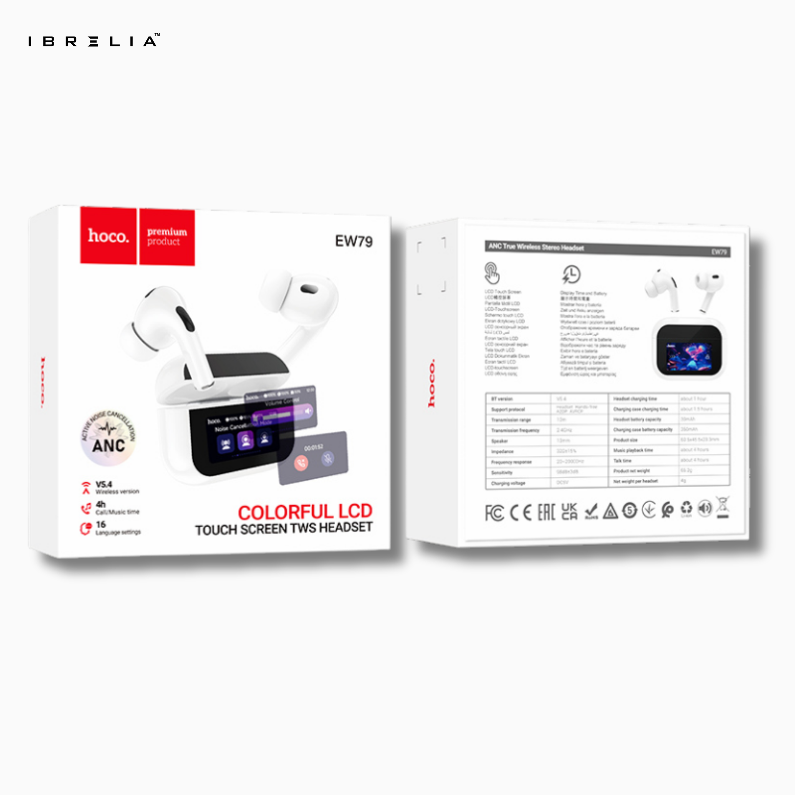 HOCO EW79 Bright True Wireless ANC Earbuds with Touch Screen Case | Bluetooth 5.4 | IBRELIA™