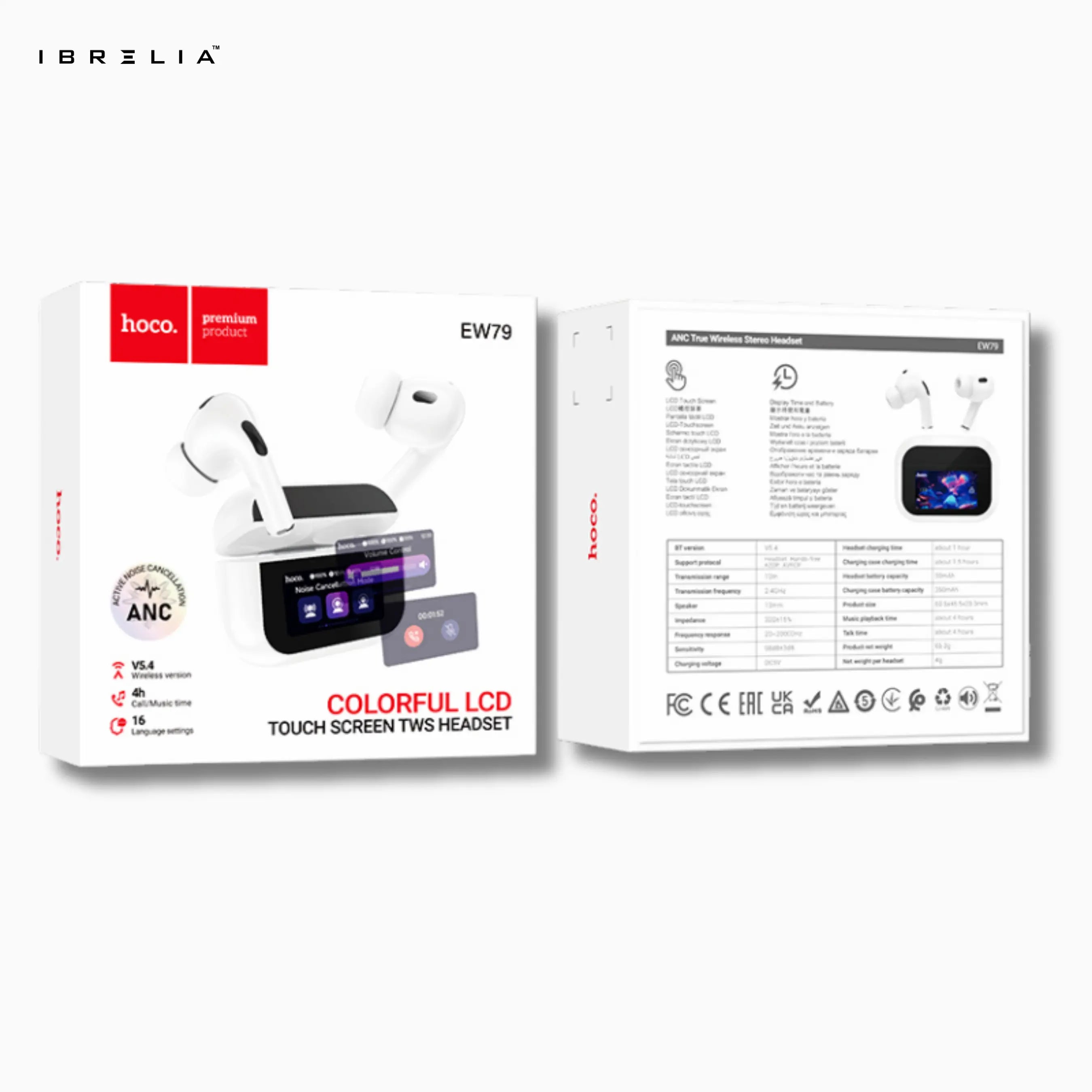 HOCO EW79 Bright True Wireless ANC Earbuds with Touch Screen Case | Bluetooth 5.4 | IBRELIA™ IBRELIA