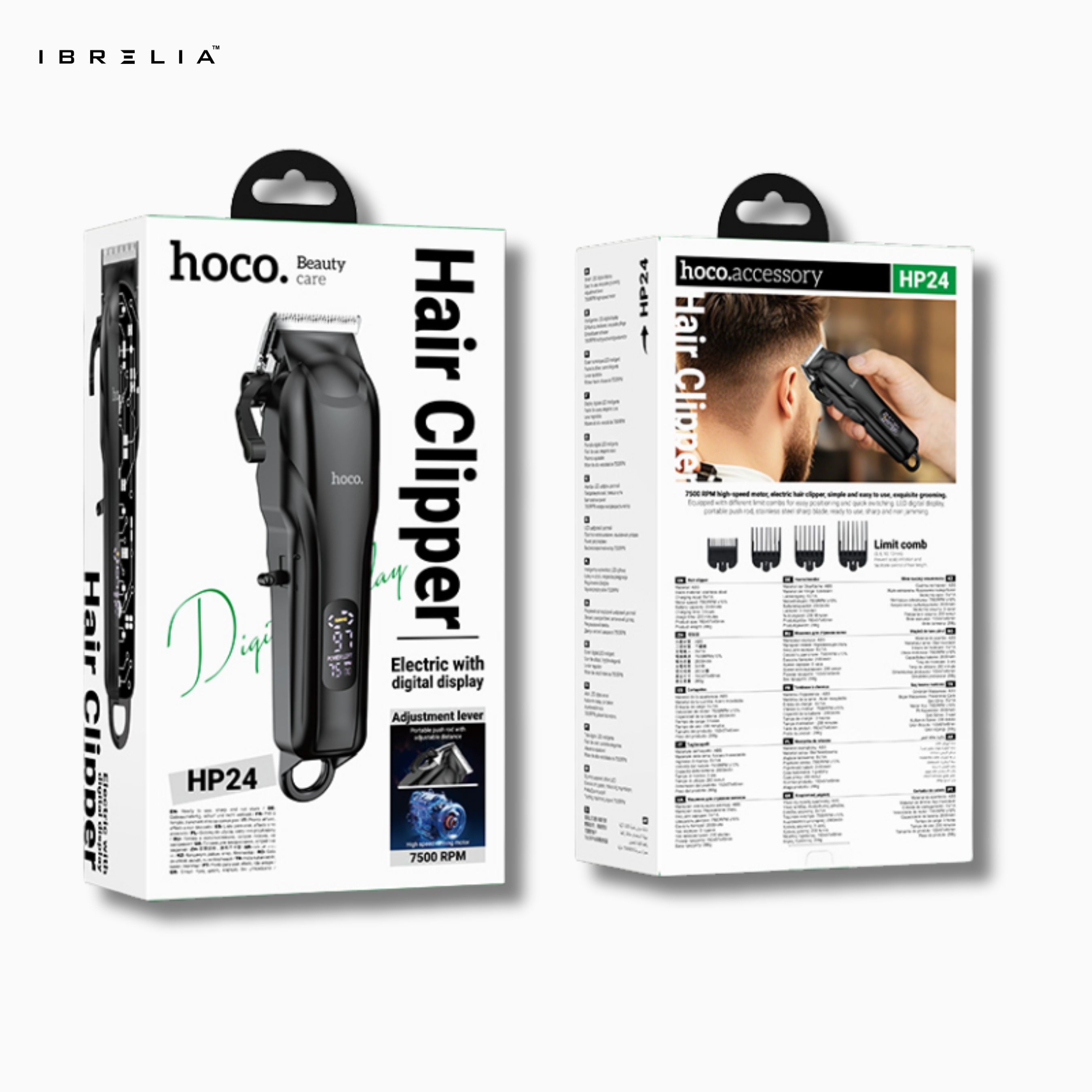 HOCO HP24 Electric Hair Clipper with Digital Display | 7500 RPM Motor | 2000mAh Battery | IBRELIA™