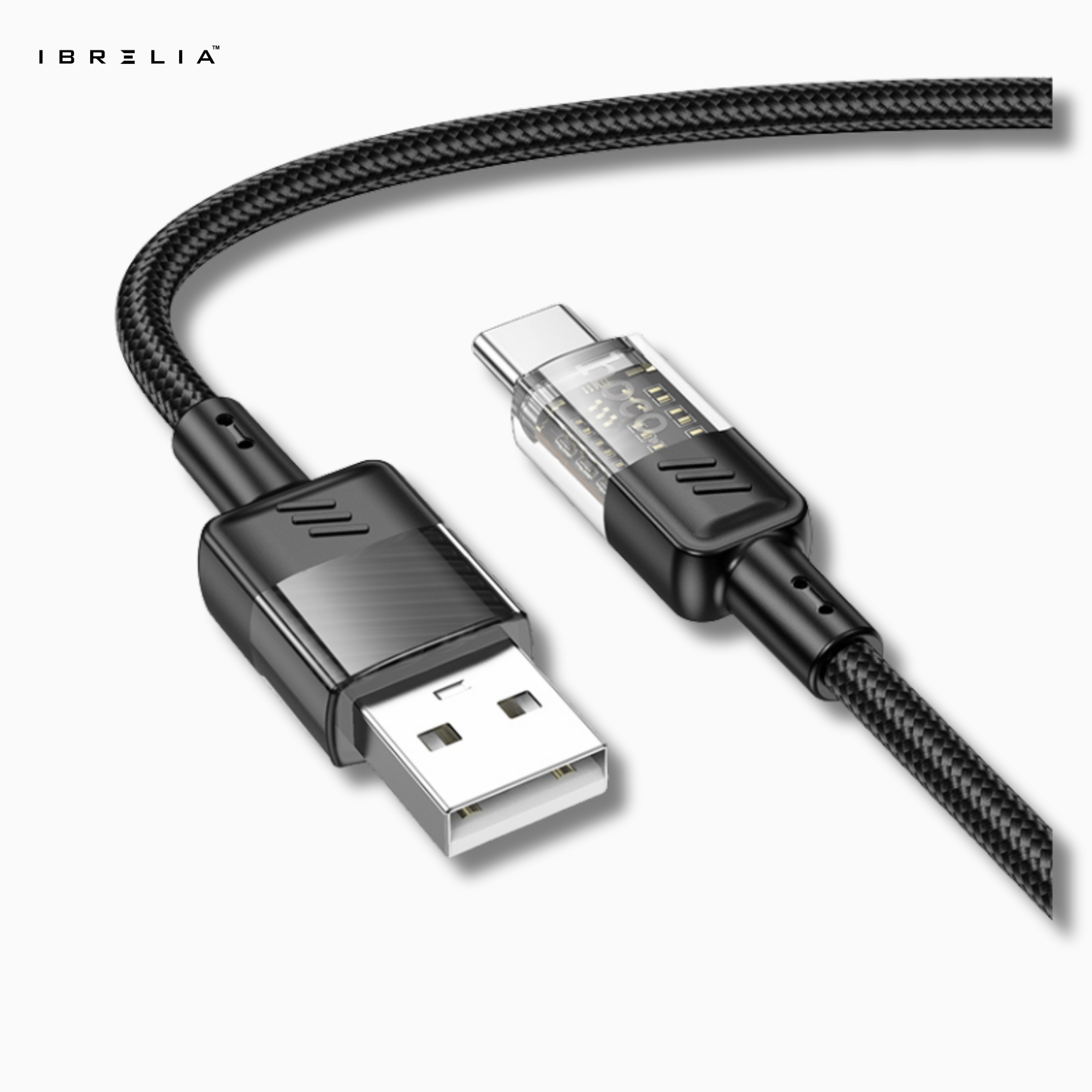 HOCO U129 Spirit Transparent 3A Charging Cable (USB-A to Type-C) | IBRELIA™