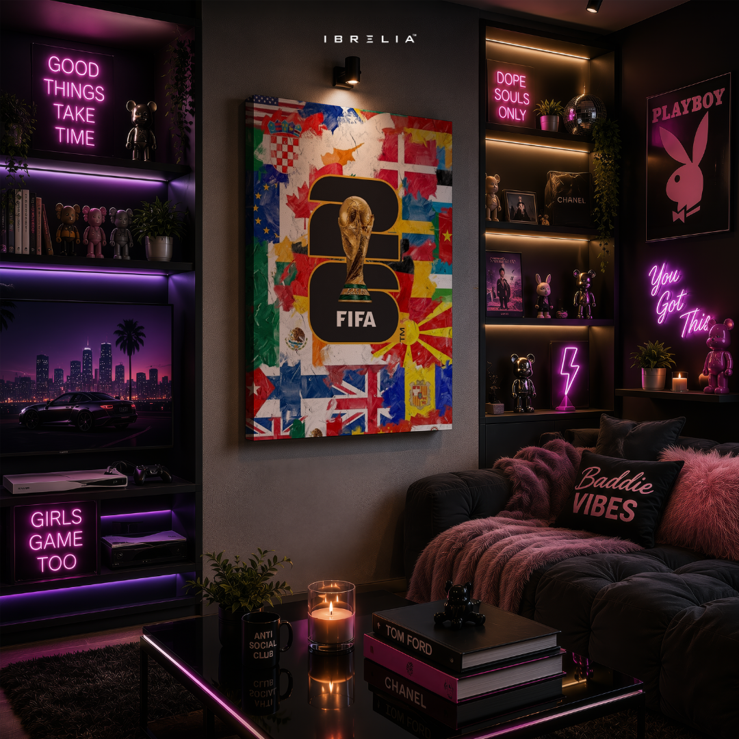 FIFA World Cup 2026 Global Nations Wrapped Frame Wall Art | International Football Edition | IBRELIA™
