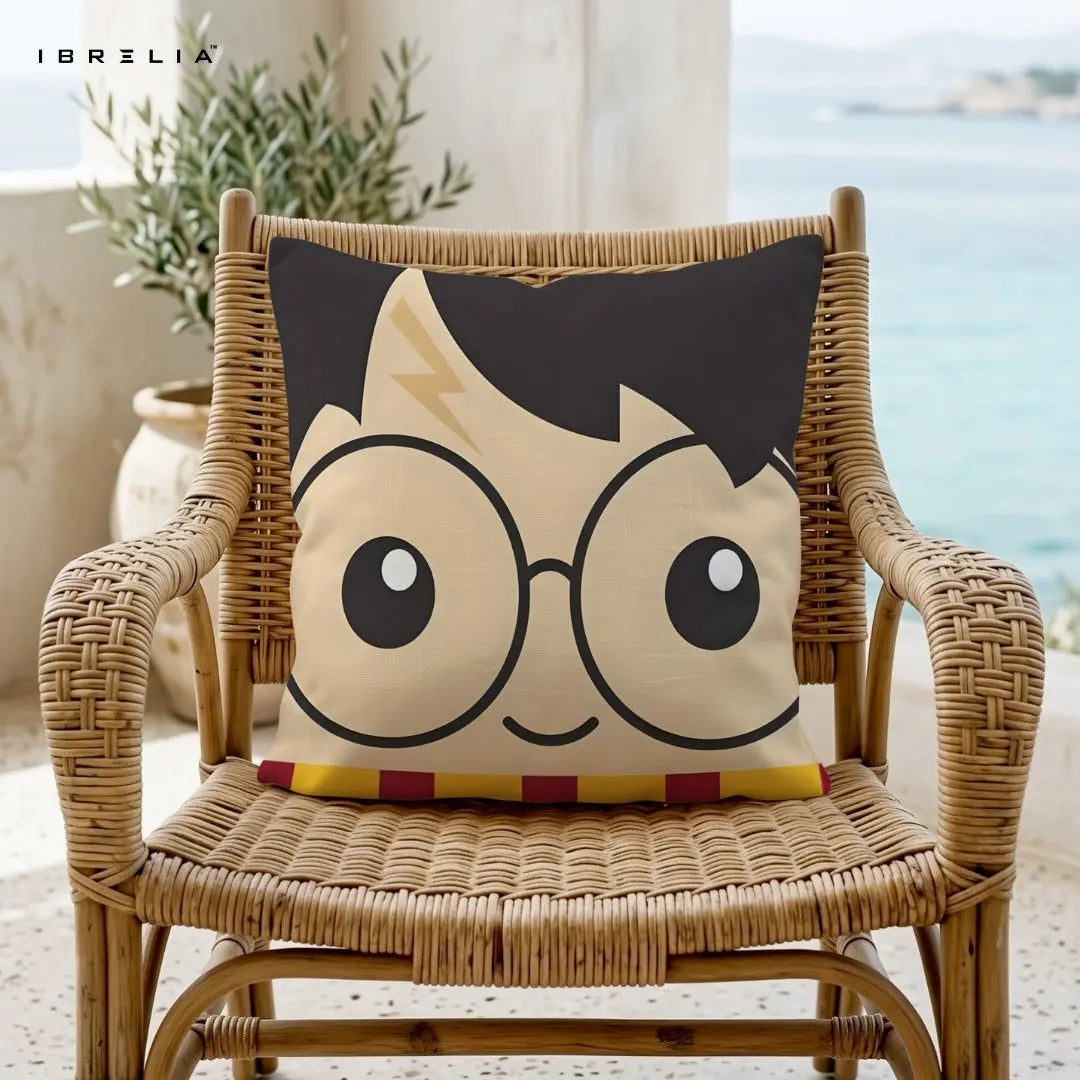 Harry Potter Cartoon Cushion 15x15 Inch | Wizard Aesthetic Pillow | IBRELIA™ IBRELIA